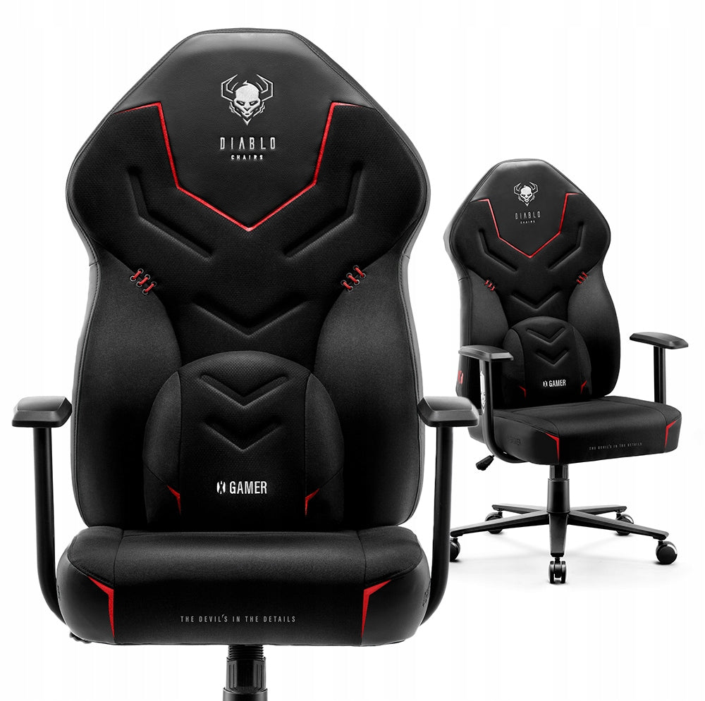 Gaming chair Diablo Chairs X-Gamer 2.0 Normal Size fabric black Furniture height 134 cm