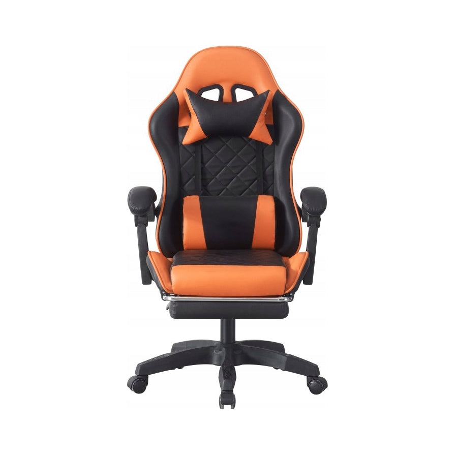 Gaming chair GY05B black-orange with footrest and cushions