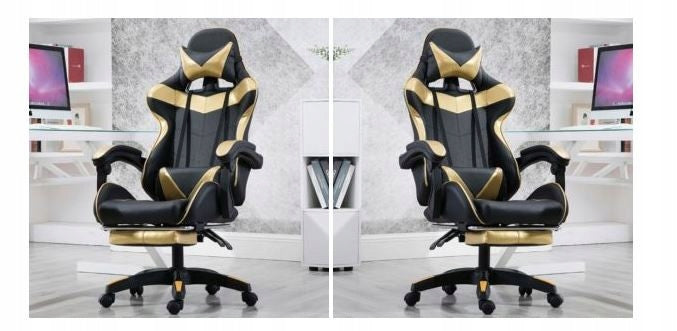 Gaming chair Games gold/black office chair with footrest + massage Manufacturer code 11-326--