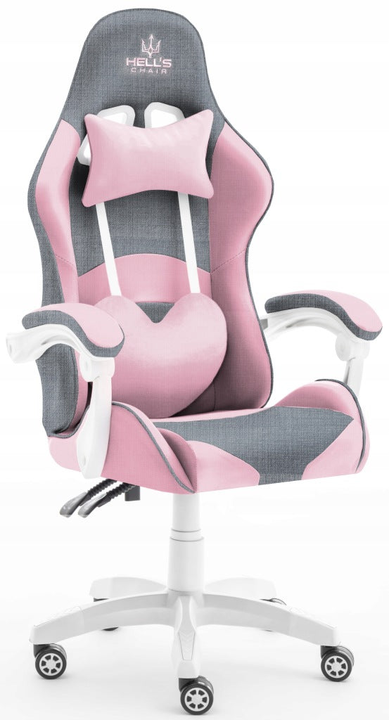 Gaming chair HELL'S CHAIR Rainbow Pink- Gray fabric Manufacturer code Rainbow Pink- Gray Tkanina