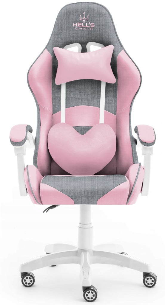 Gaming chair HELL'S CHAIR Rainbow Pink- Gray fabric Model Rainbow Pink- Gray Tkanina