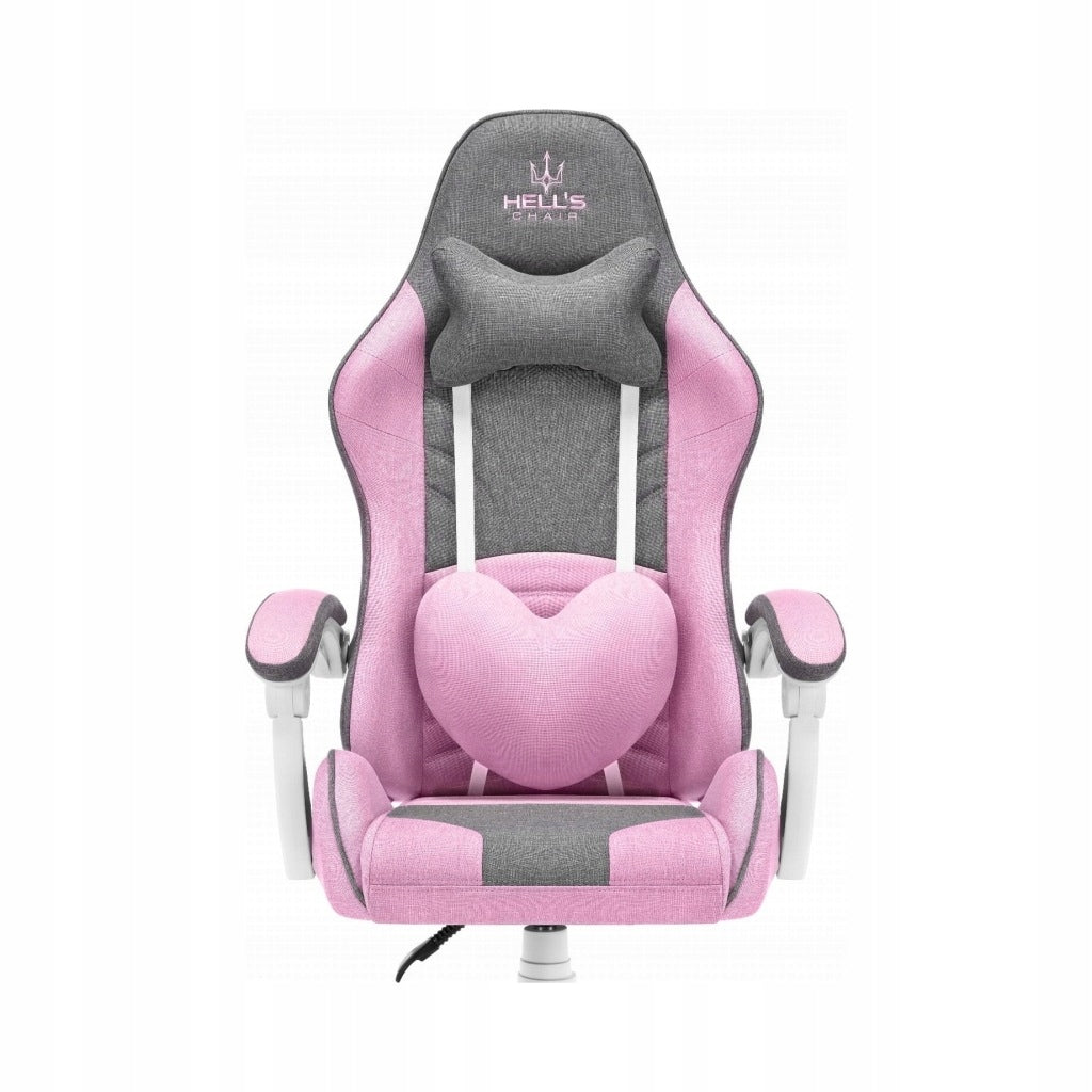 Gaming chair HELL'S CHAIR Rainbow Pink- Gray fabric