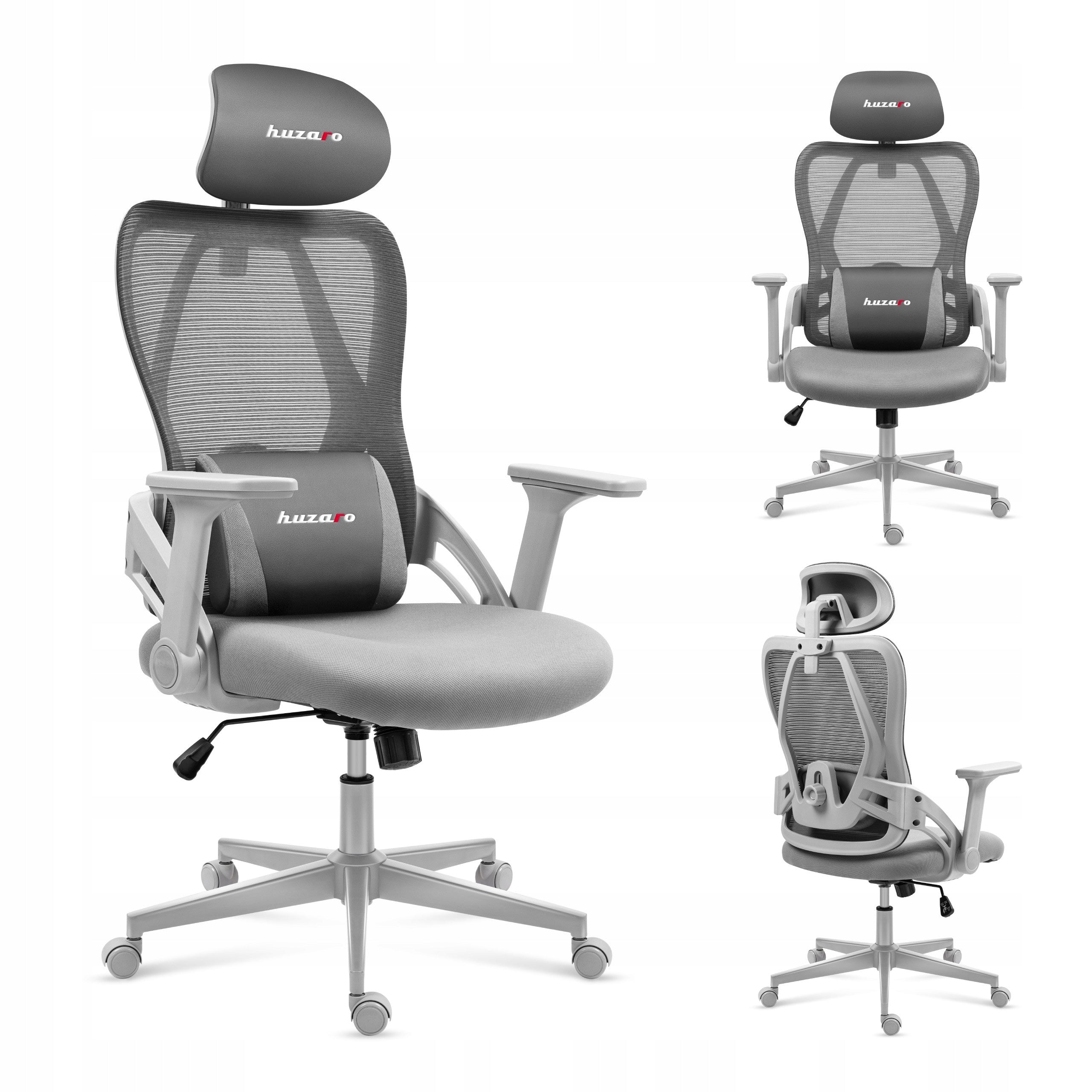 Gaming chair HUZARO grey office swivel ergonomic for desk