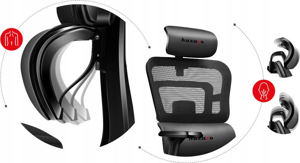 Gaming chair Huzaro Combat 7.0 Black Additional functions folding option armrest adjustment
