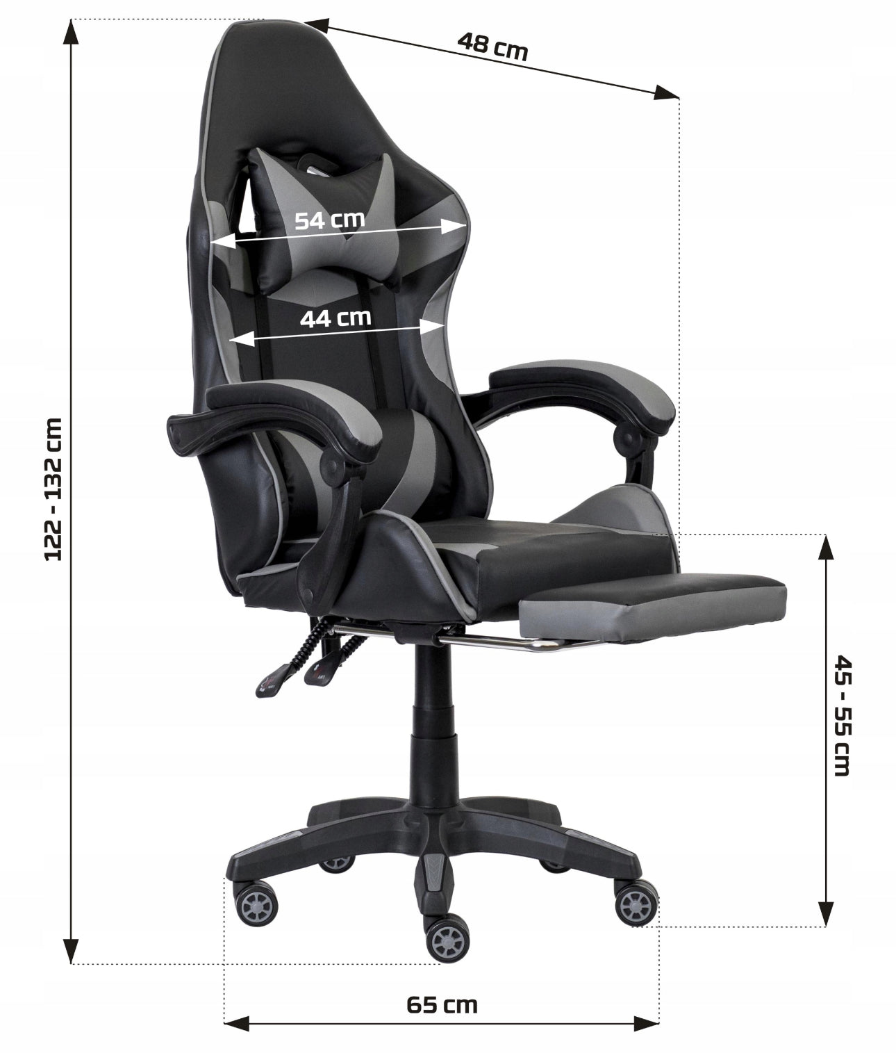 Gaming chair PEGIE PRESTIGE faux leather black-yellow Maximum seat height 50 cm
