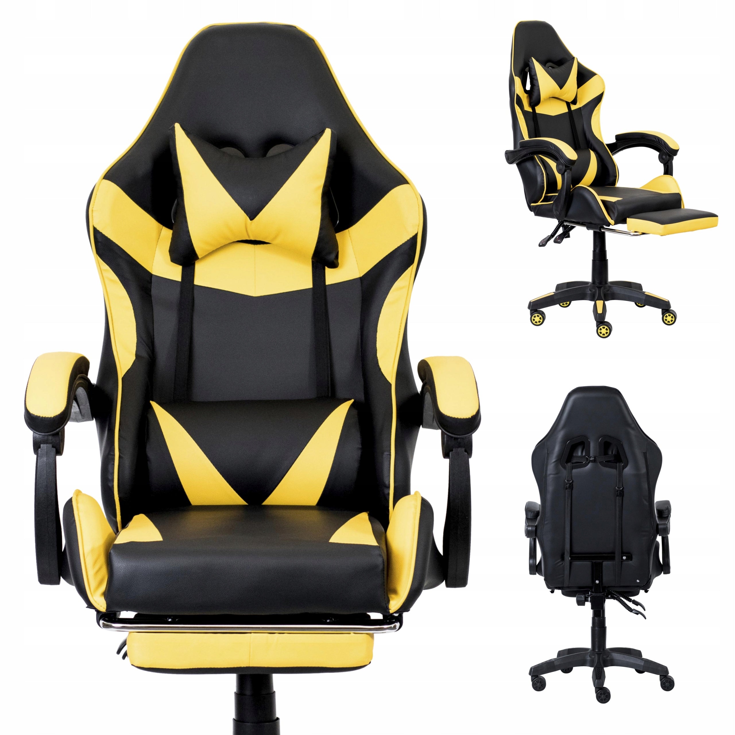 Gaming chair PEGIE PRESTIGE faux leather black-yellow