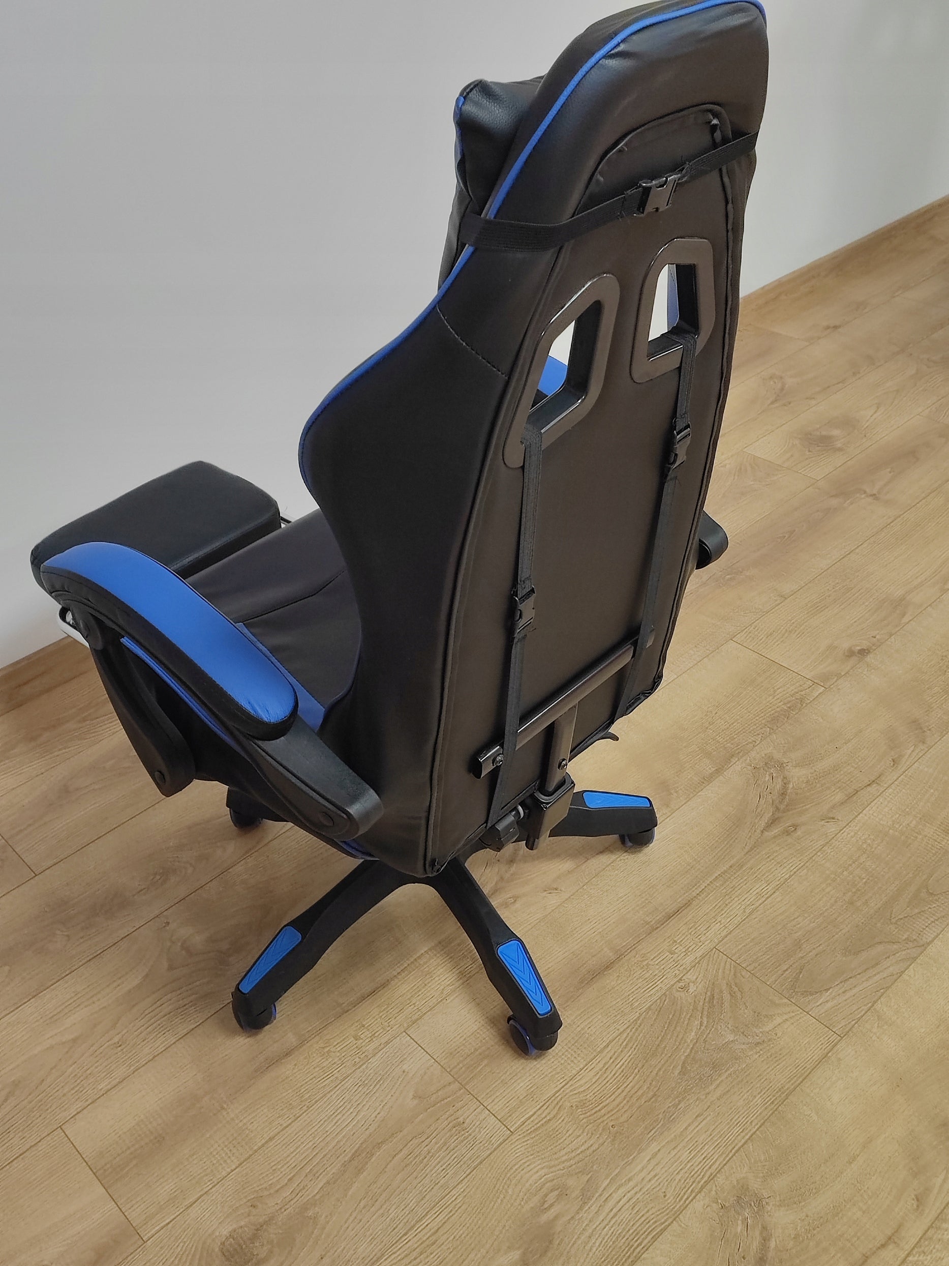 Gaming chair Plusgum TS-046A faux leather black-blue Furniture width 70 cm