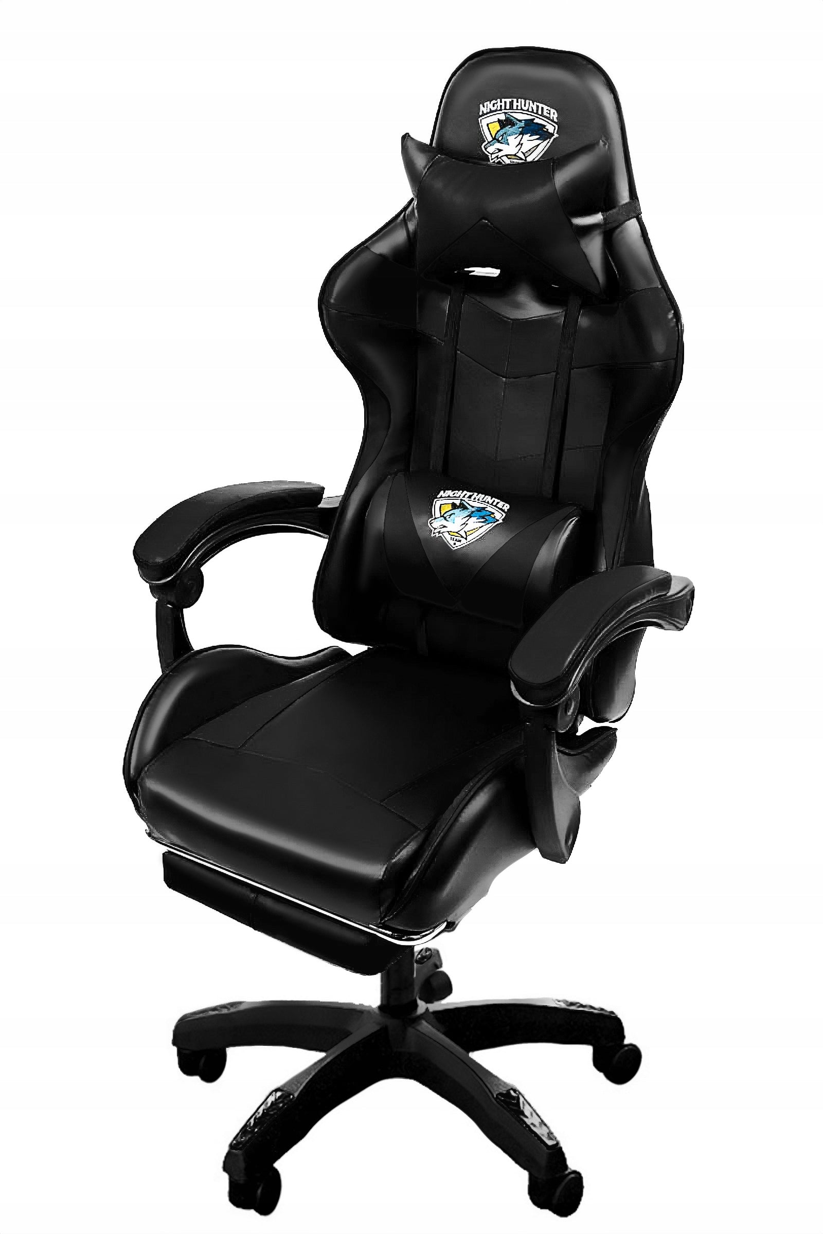 Gaming chair with back massage COMPUTER ROTATING for player + FOOTREST! Furniture height 124 cm