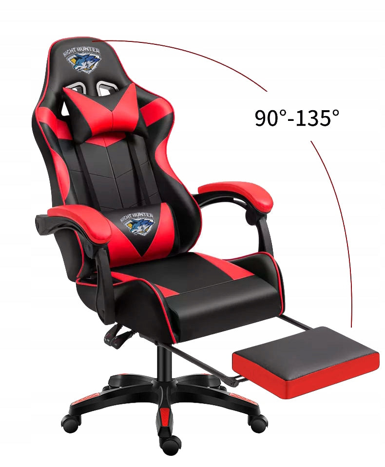Gaming chair with back massage COMPUTER ROTATING for the player + footrest! Furniture width 62 cm