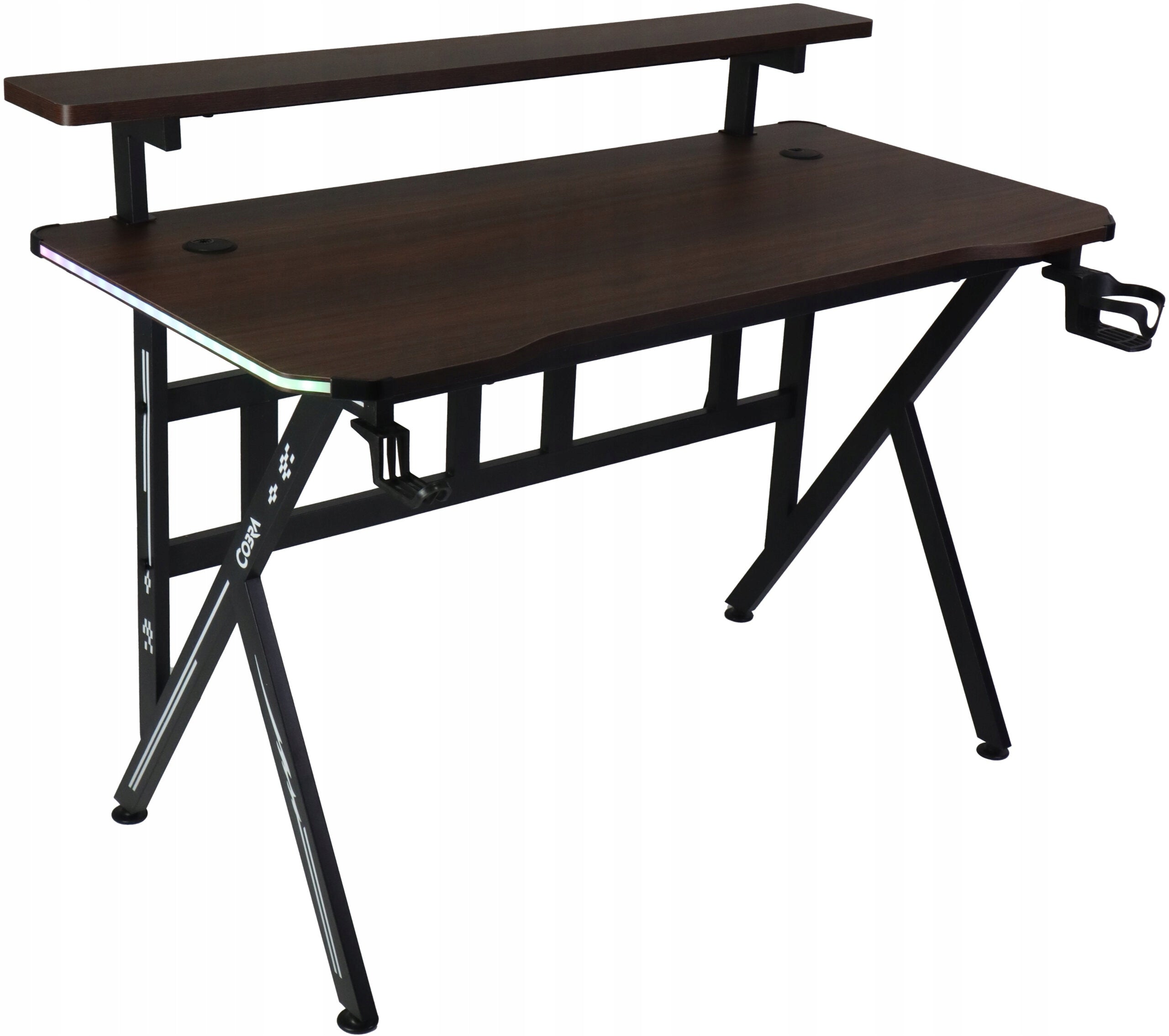 Gaming desk with shelf Cobra CRF4012RGB brown, RGB LED Manufacturer code CRF4012