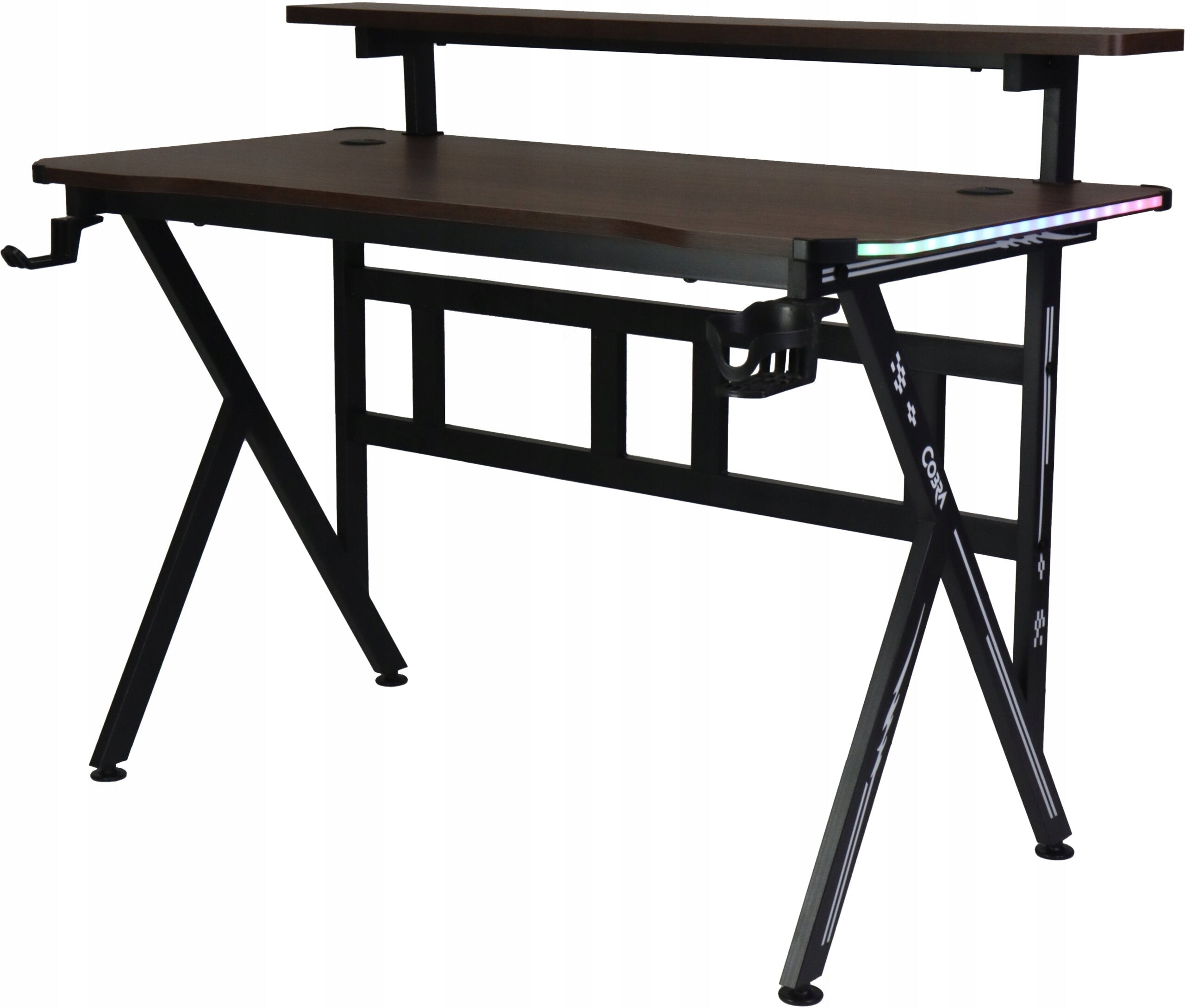 Gaming desk with shelf Cobra CRF4012RGB brown, RGB LED Packaging status original