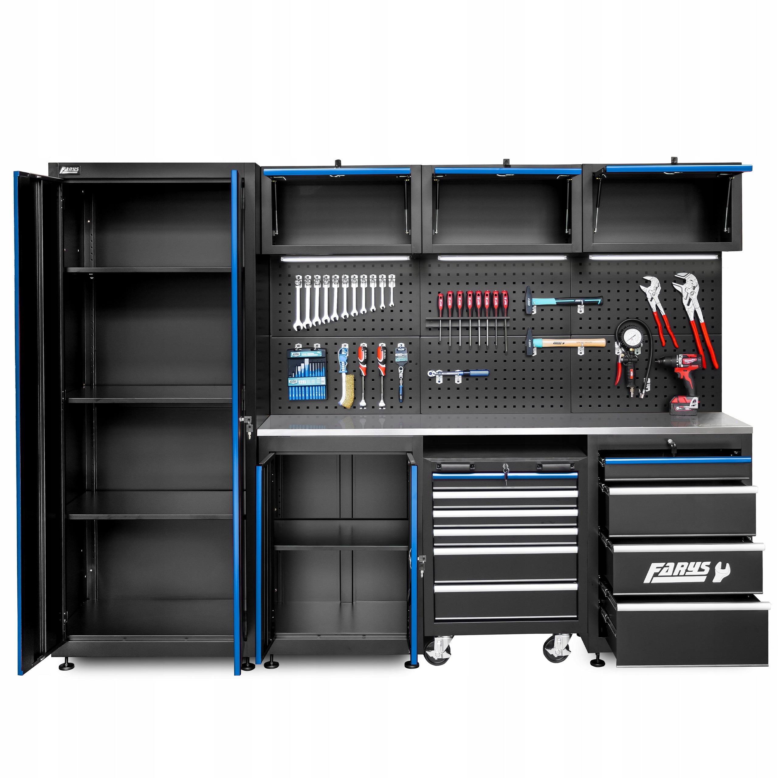 Garage Furniture Workshop Rack For Garage Metal FR4213M LED Hooks Brand Farys