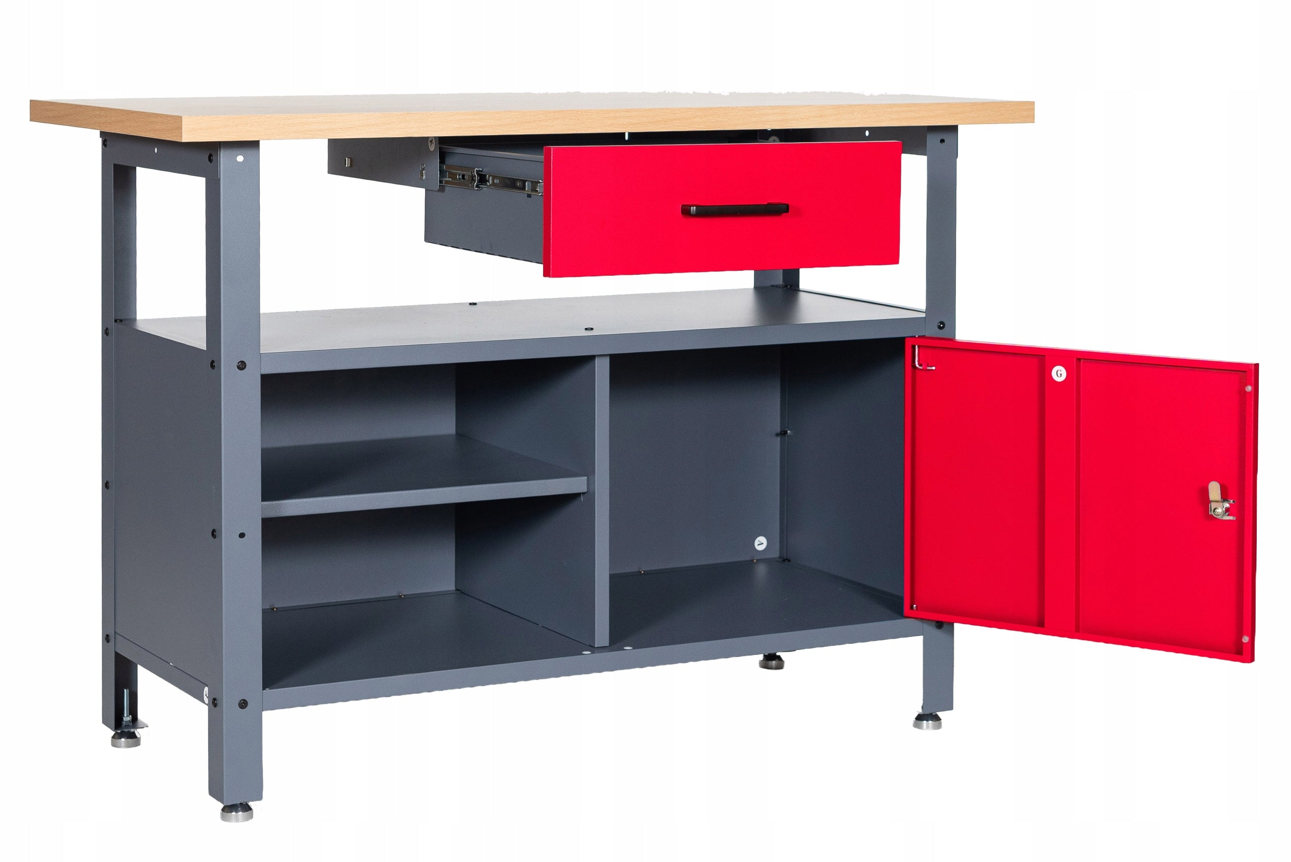 Garage Workbench for Tools Anthracite-Red Premium Brand Metal-Meb