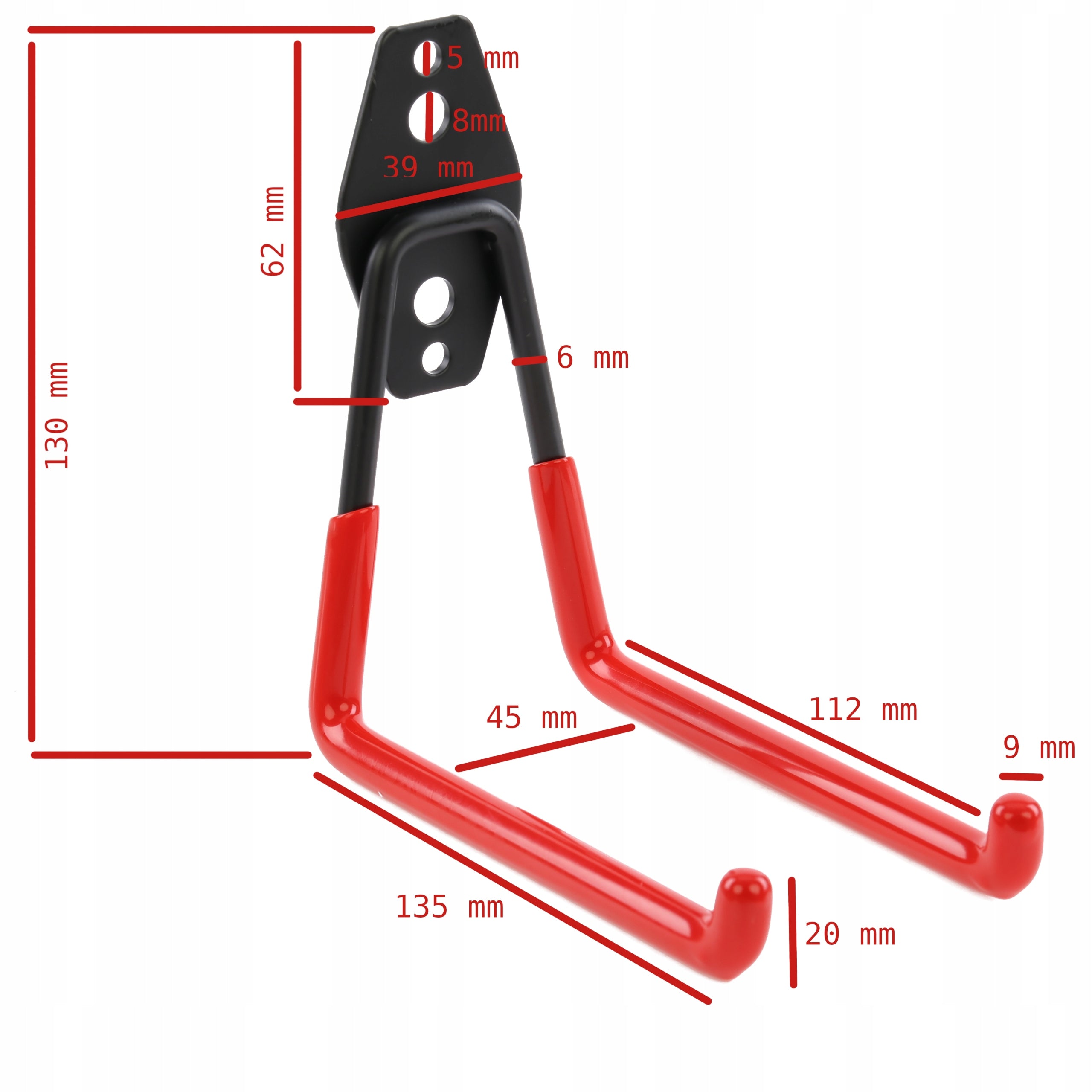 Garage hanger double hook for tools ORANGE-BLACK Avanti Brand Avanti