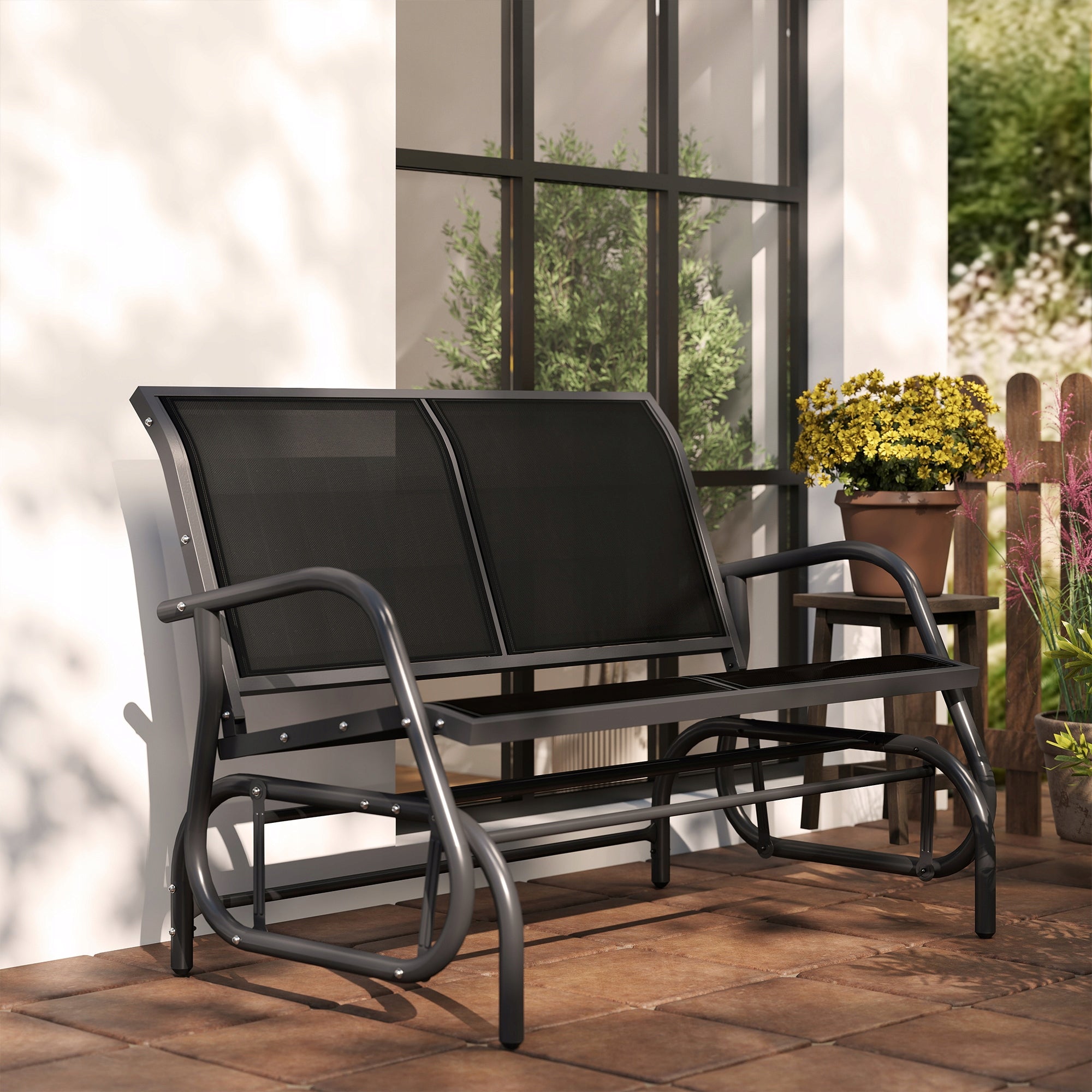 Garden Bench Park Swing Double Material of manufacture metal