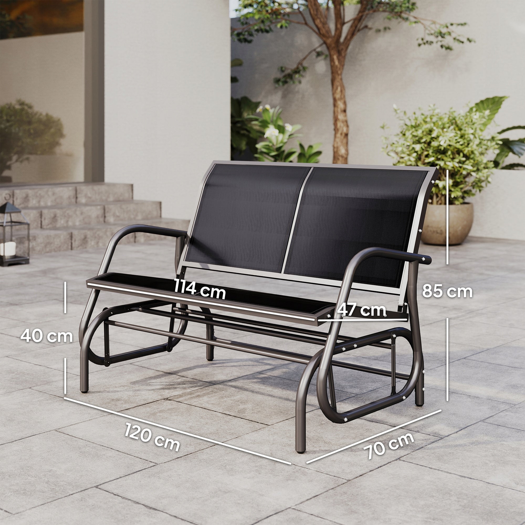 Garden Bench Park Swing Double Seat length 117 cm