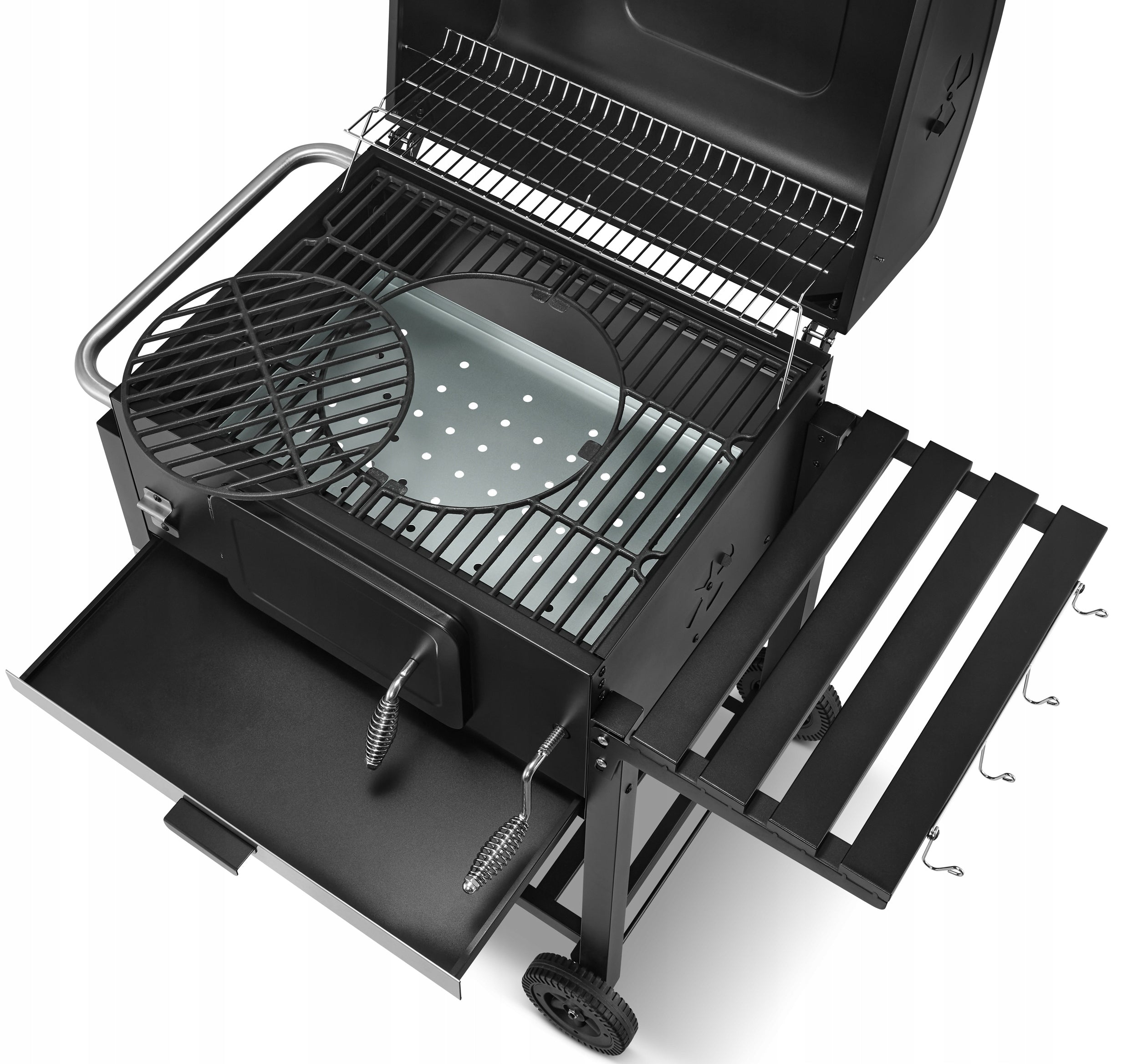 Garden CHARCOAL GRILL GRÖNER thermometer LARGE CAST IRON GRATE 57x42cm +FREEBIES Grate width 42 cm