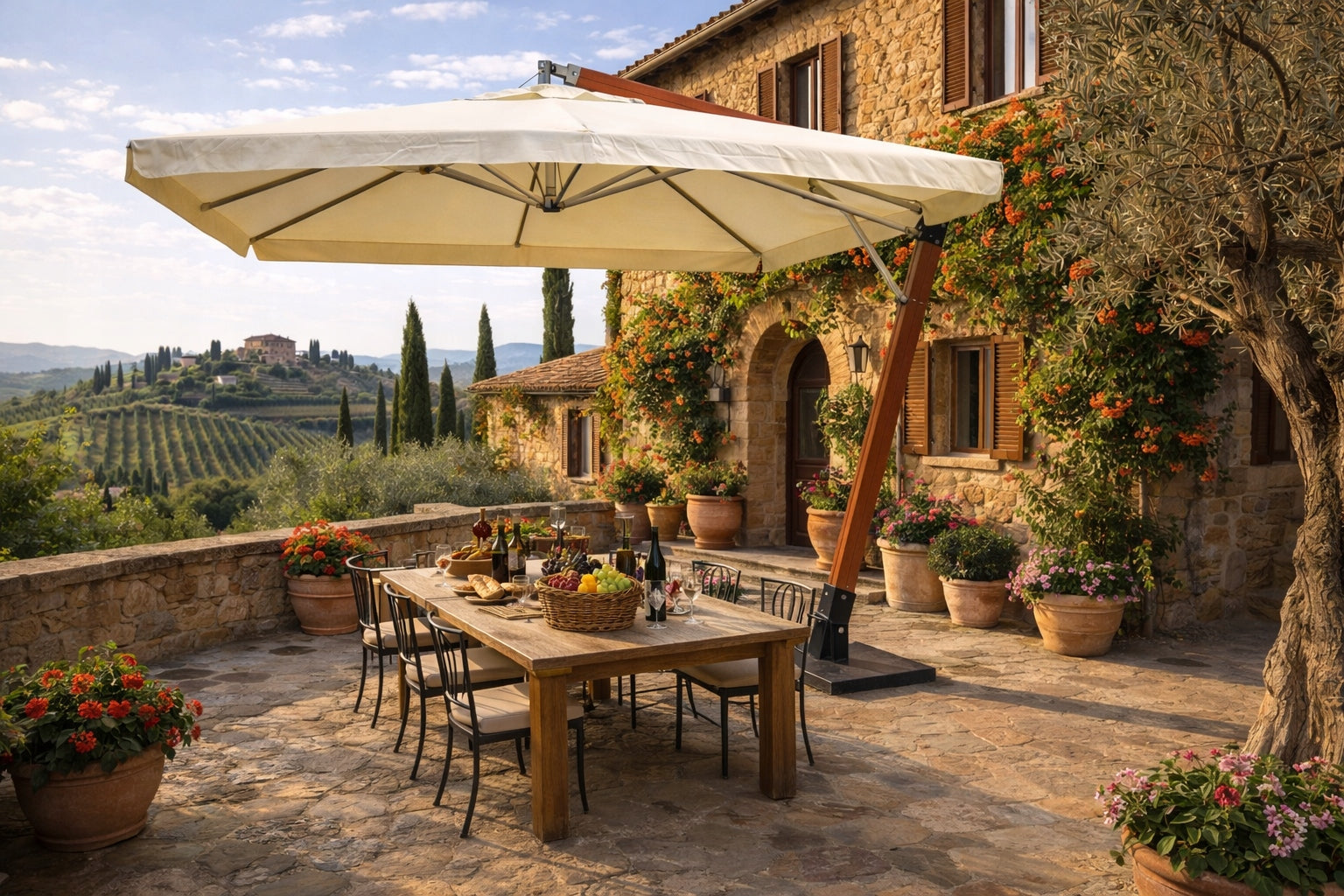 Garden Cantilever Umbrella 3x4 m XL Windproof HoReCa