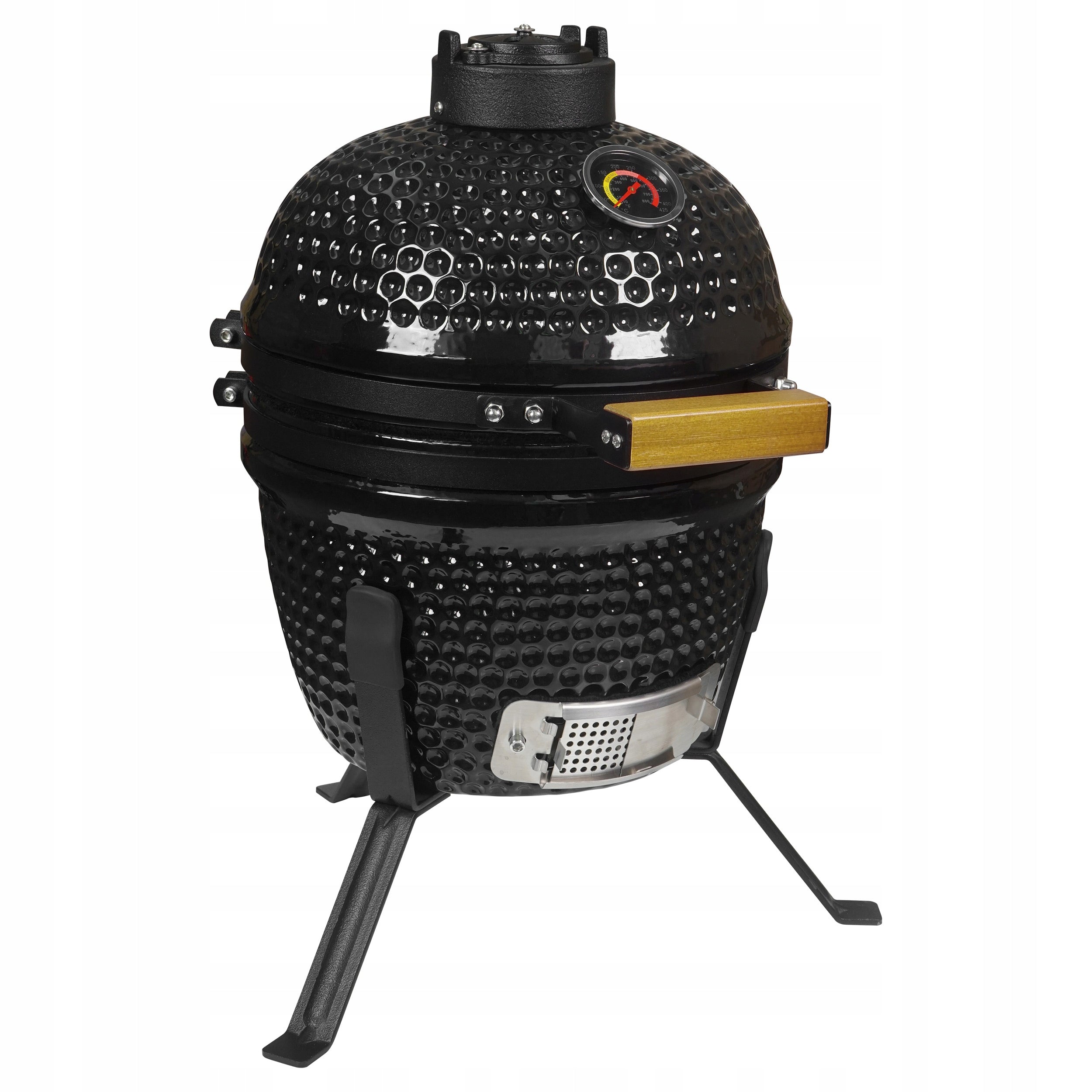 Garden Ceramic Charcoal Grill Stainless Steel 13" Portable with Lid Manufacturer Mirpol