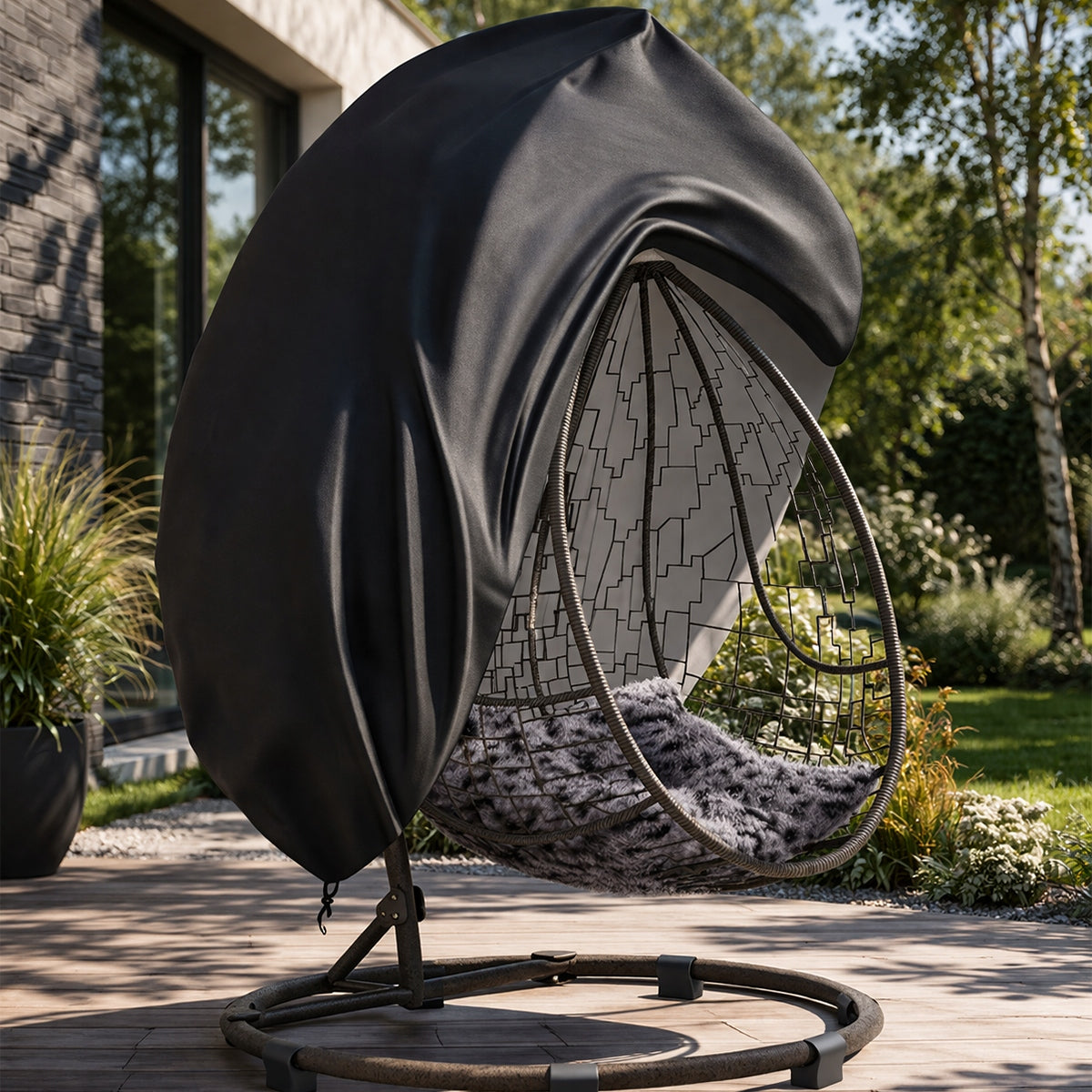 Garden Chair Cover Double Cocoon Hanging Pouch Waterproof Basket Packaging status original