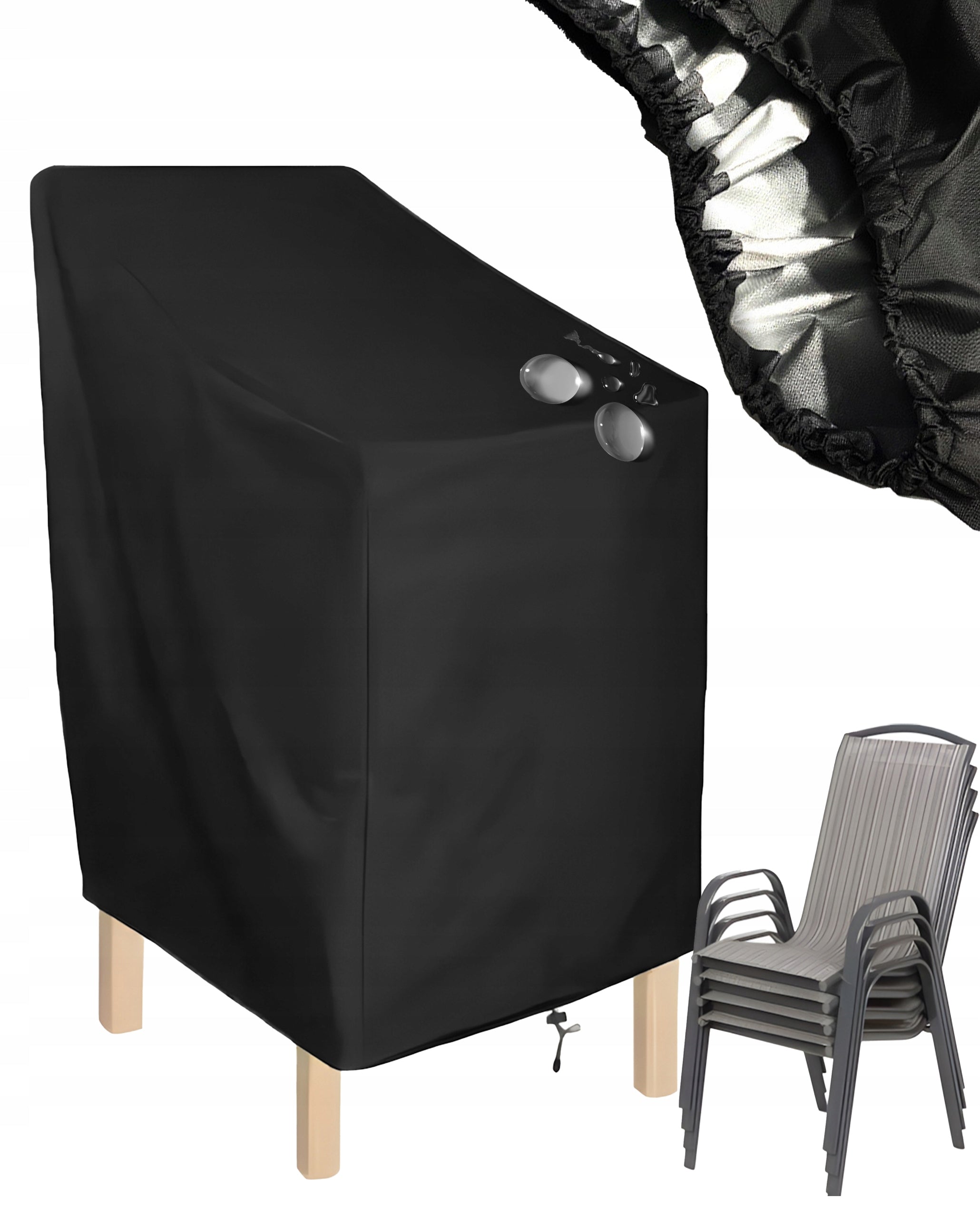 Garden Chair Cover Waterproof Garden 64x64x120 Cover Black Packaging status original