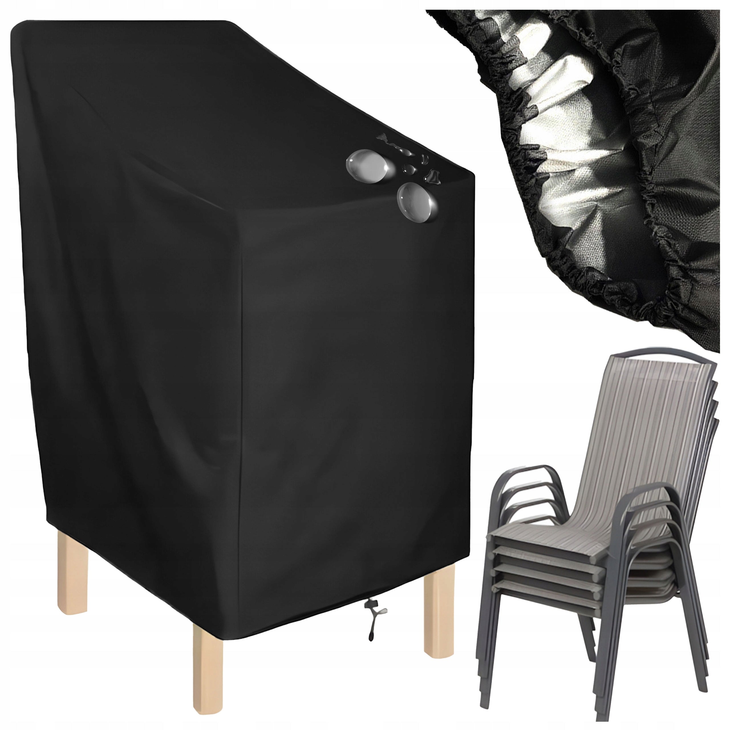 Garden Chair Cover Waterproof Garden 64x64x120 Cover Black