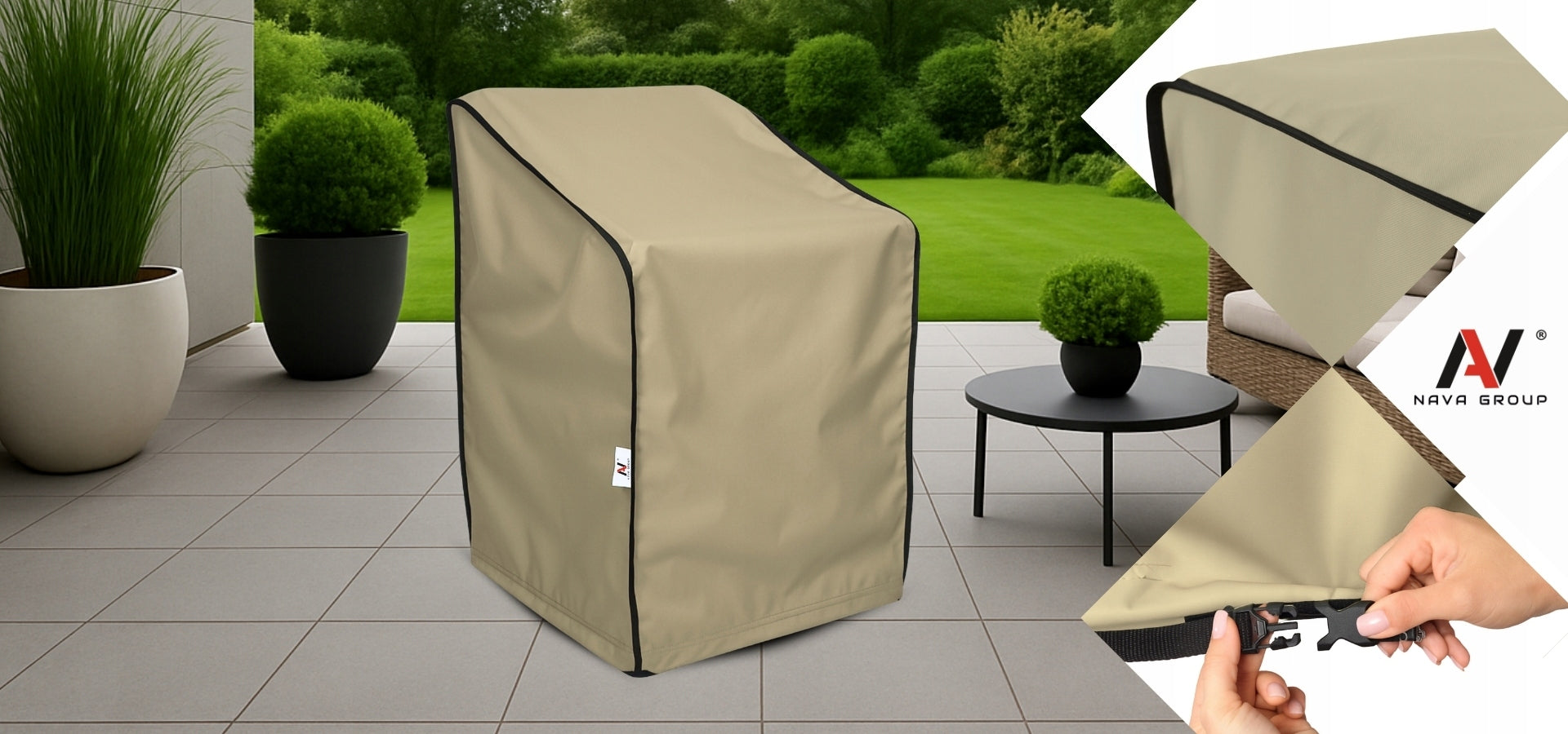 Garden Chair Cover Waterproof Tarpaulin Chair Strong Length 75 cm