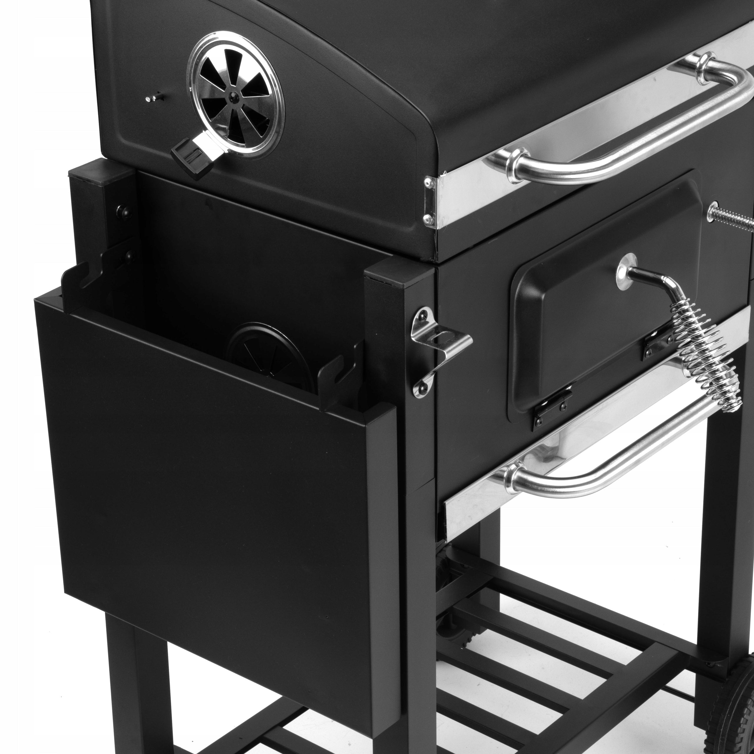 Garden Charcoal Grill with Cover Ashtray Thermometer Burner Adjustment Grate length 32 cm