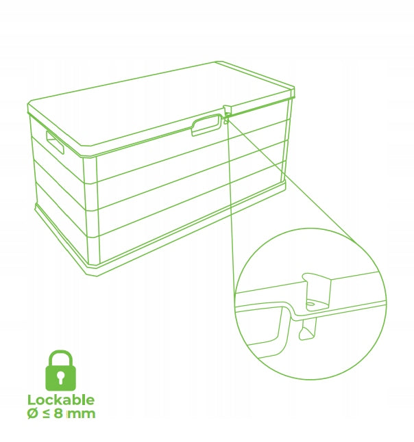 Garden Chest 340 l for Terrace Balcony Trunk Main material synthetic material