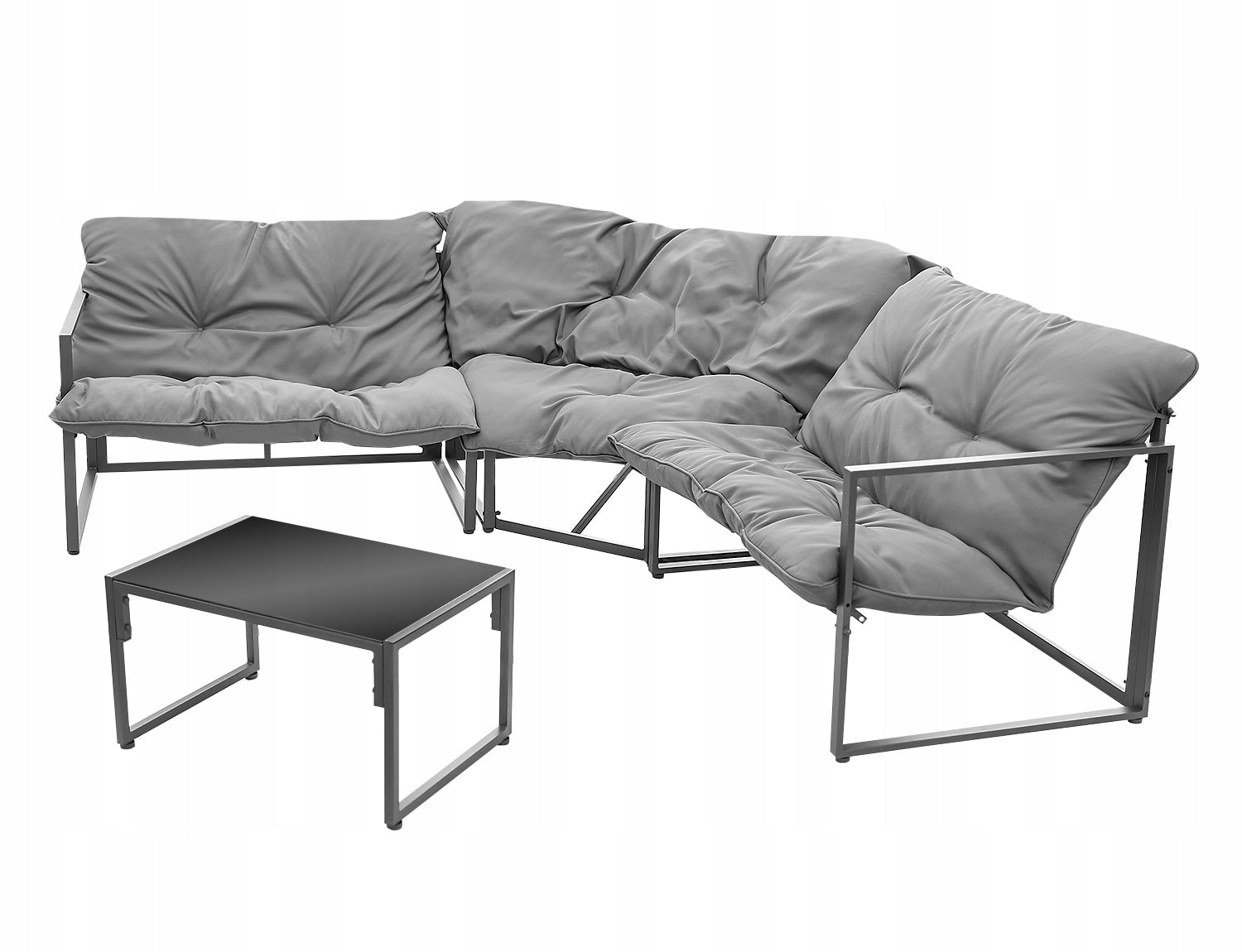 Garden Corner Set Garden Furniture LAZIO Glass Top + Cushions