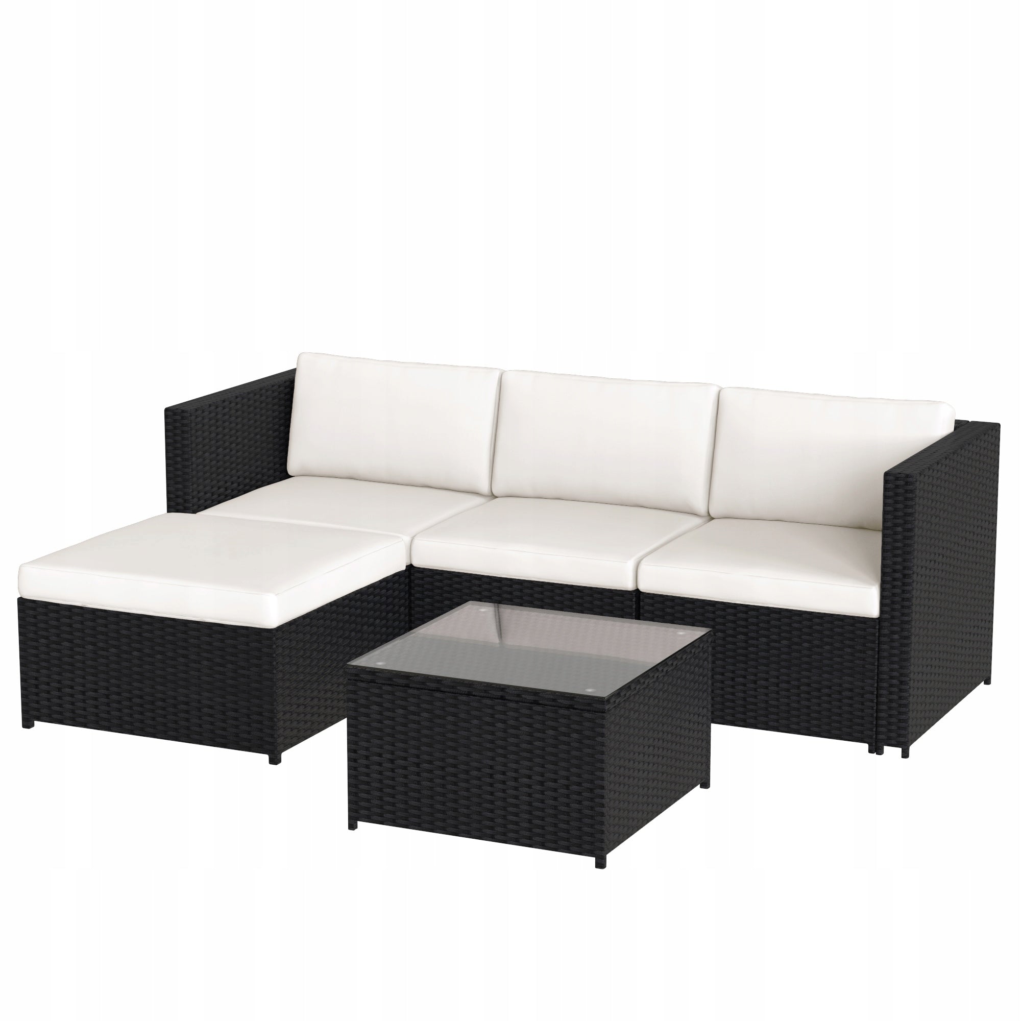 Garden Corner Set Technorattan Modular Set for Terrace 3os Czarny Main material wood
