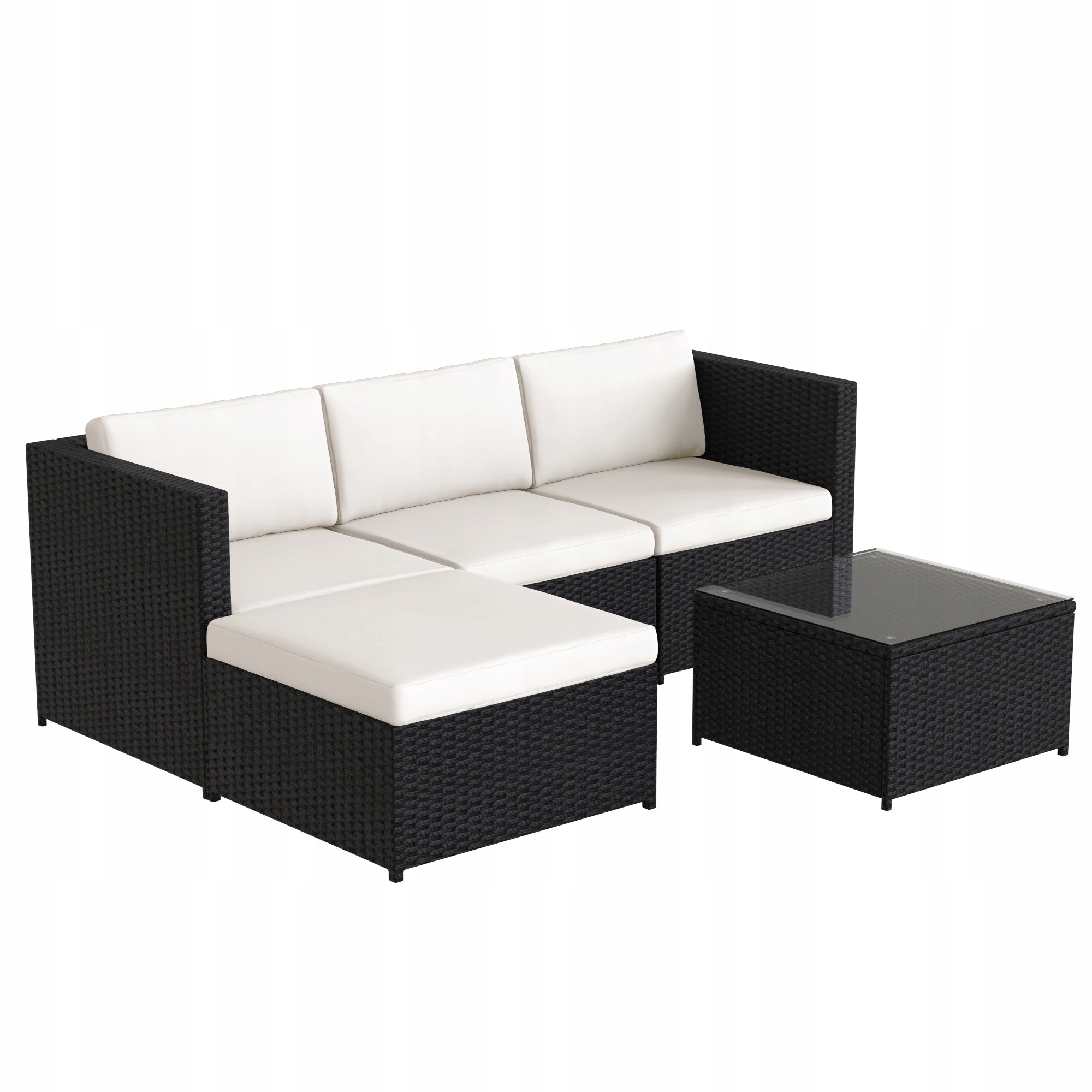 Garden Corner Set Technorattan Modular Set for Terrace 3os Czarny Manufacturer no brand