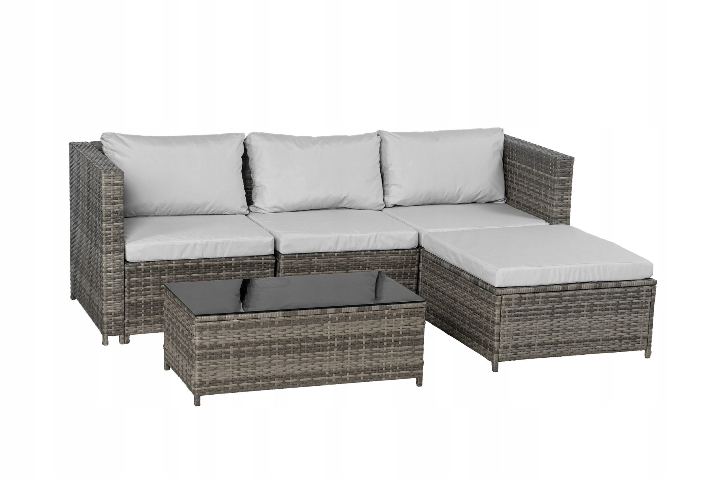 Garden Corner Set Technorattan Modular Set for Terrace BOSTON 5os Color gray