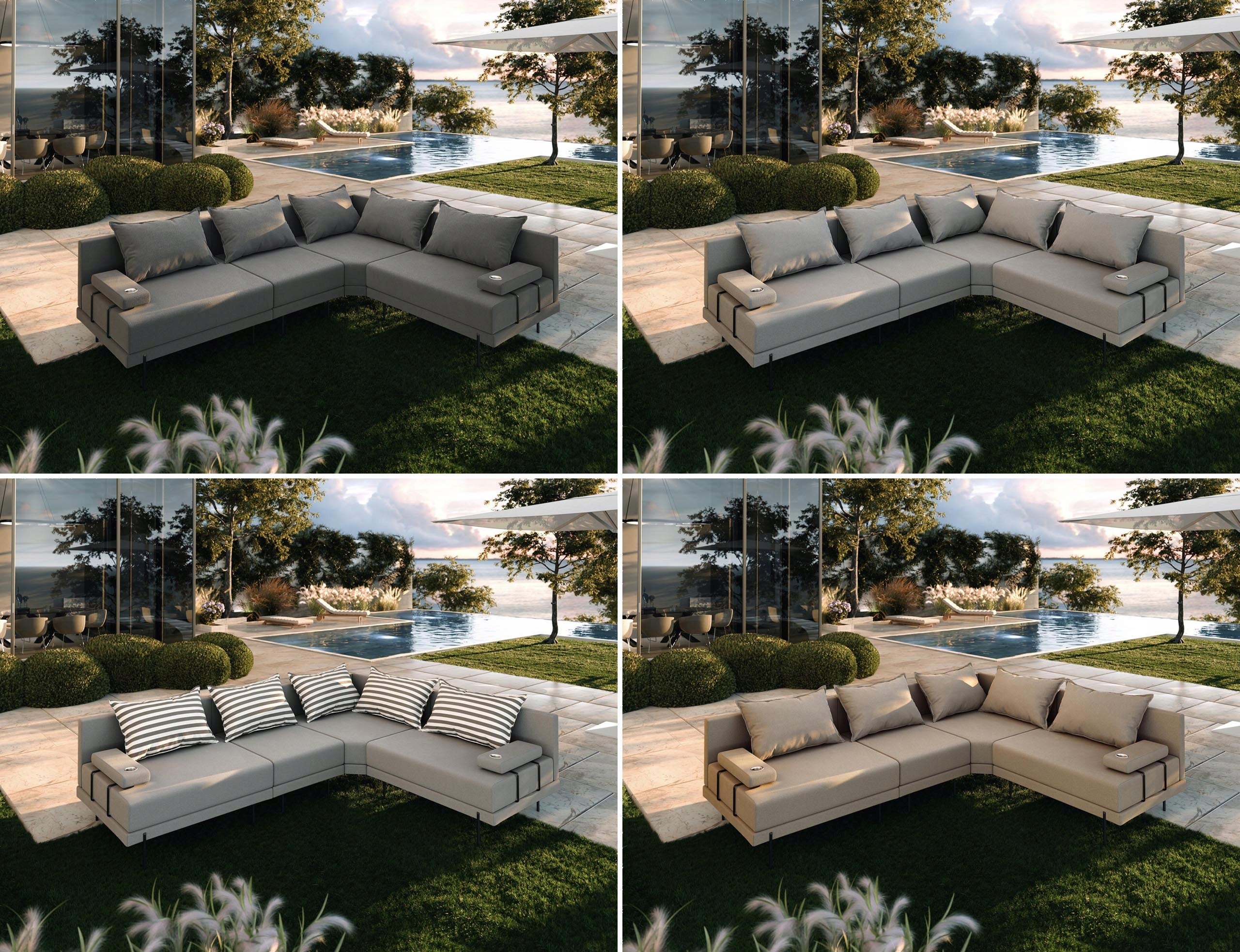 Garden Corner Sofa Bahama M Dark Grey 298 x 222 cm Set Right Number of items in the set 1