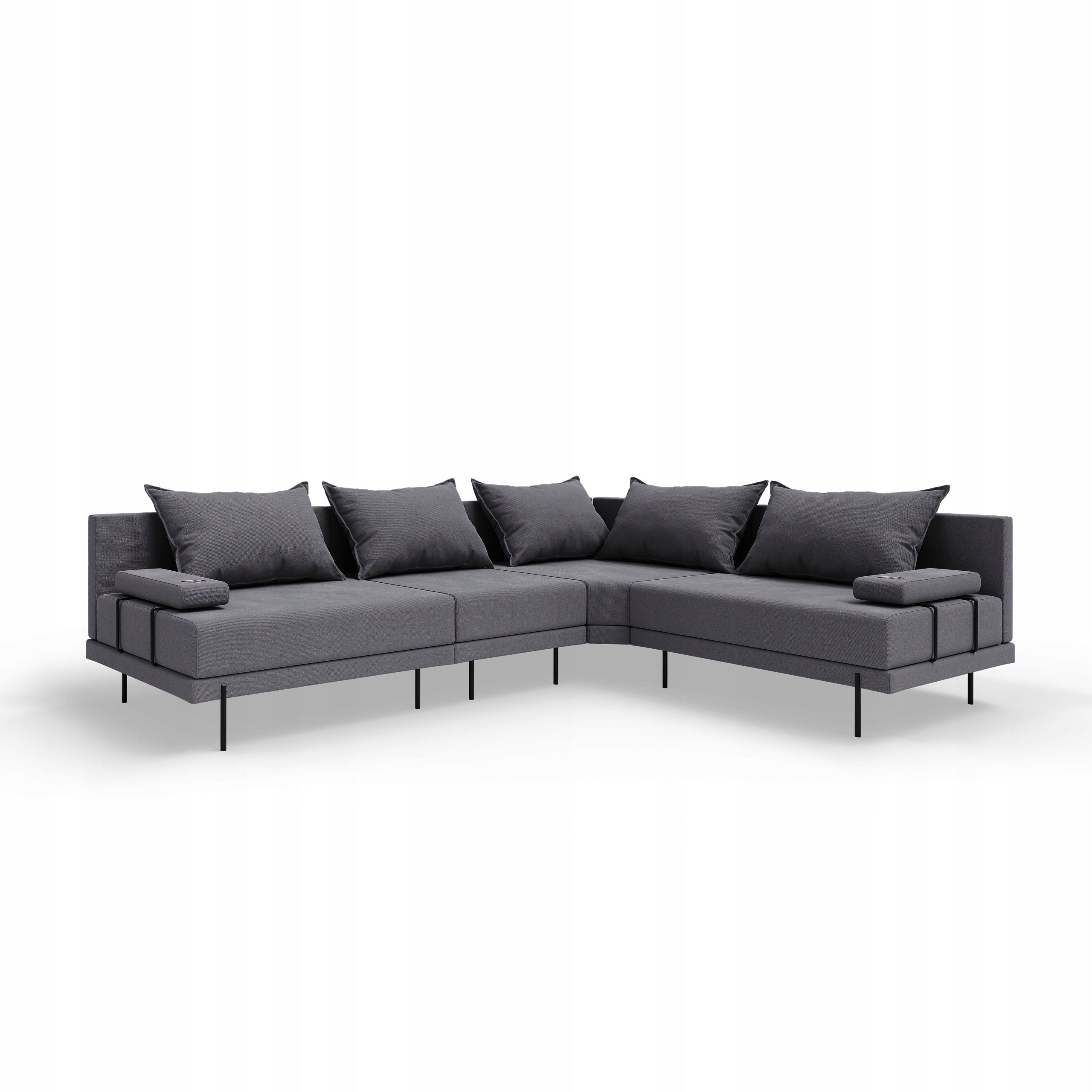 Garden Corner Sofa Bahama M Dark Grey 298 x 222 cm Set Right