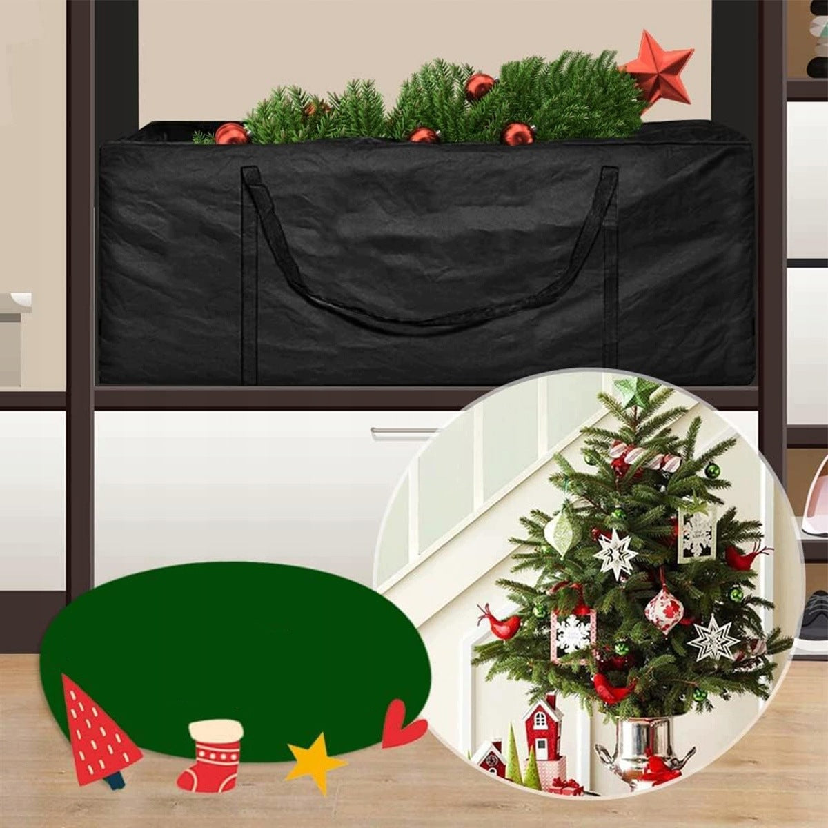 Garden Cushion Bag 200x60x75cm Protective Cover Waterproof Manufacturer no brand