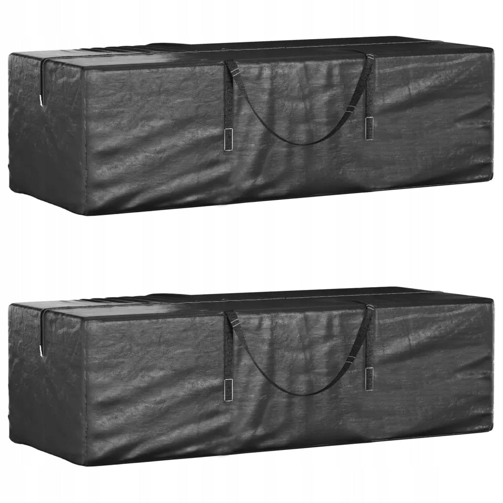 Garden Cushion Bags, 2 Pack, Black, 135x40