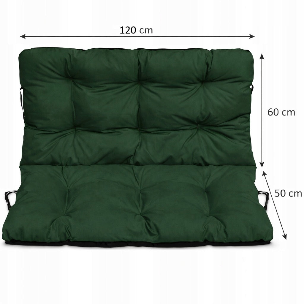 Garden Cushion WATERPROOF Bench Swing Soft 120x60x50 GREEN CIEM Packaging status original