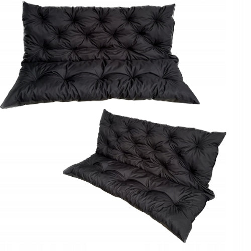 Garden Cushion Waterproof Durable 150x60x50 for Swing Bench Black