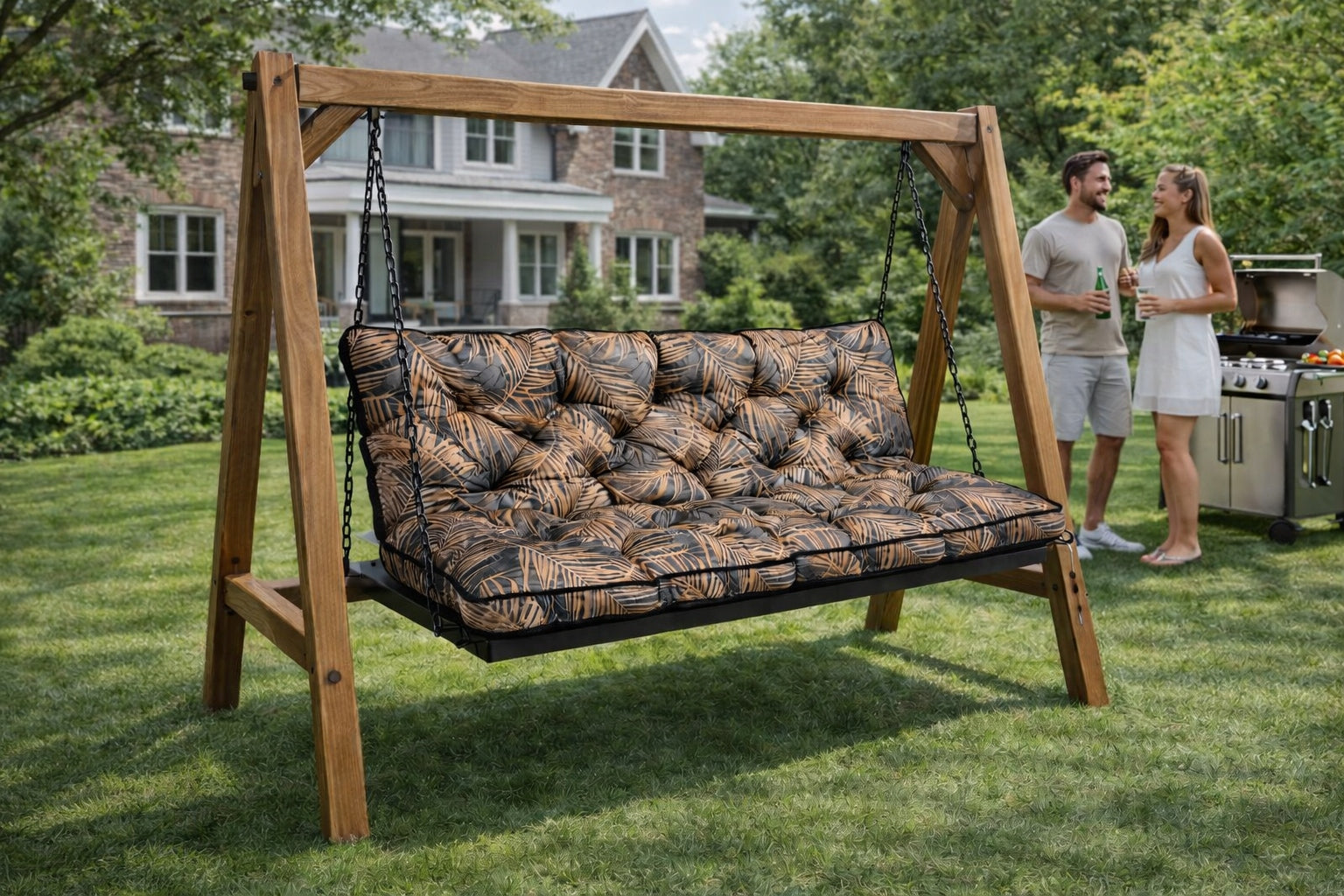 Garden Cushion for Bench Swing Thick Waterproof 120x60x50 Pillow length 120 cm