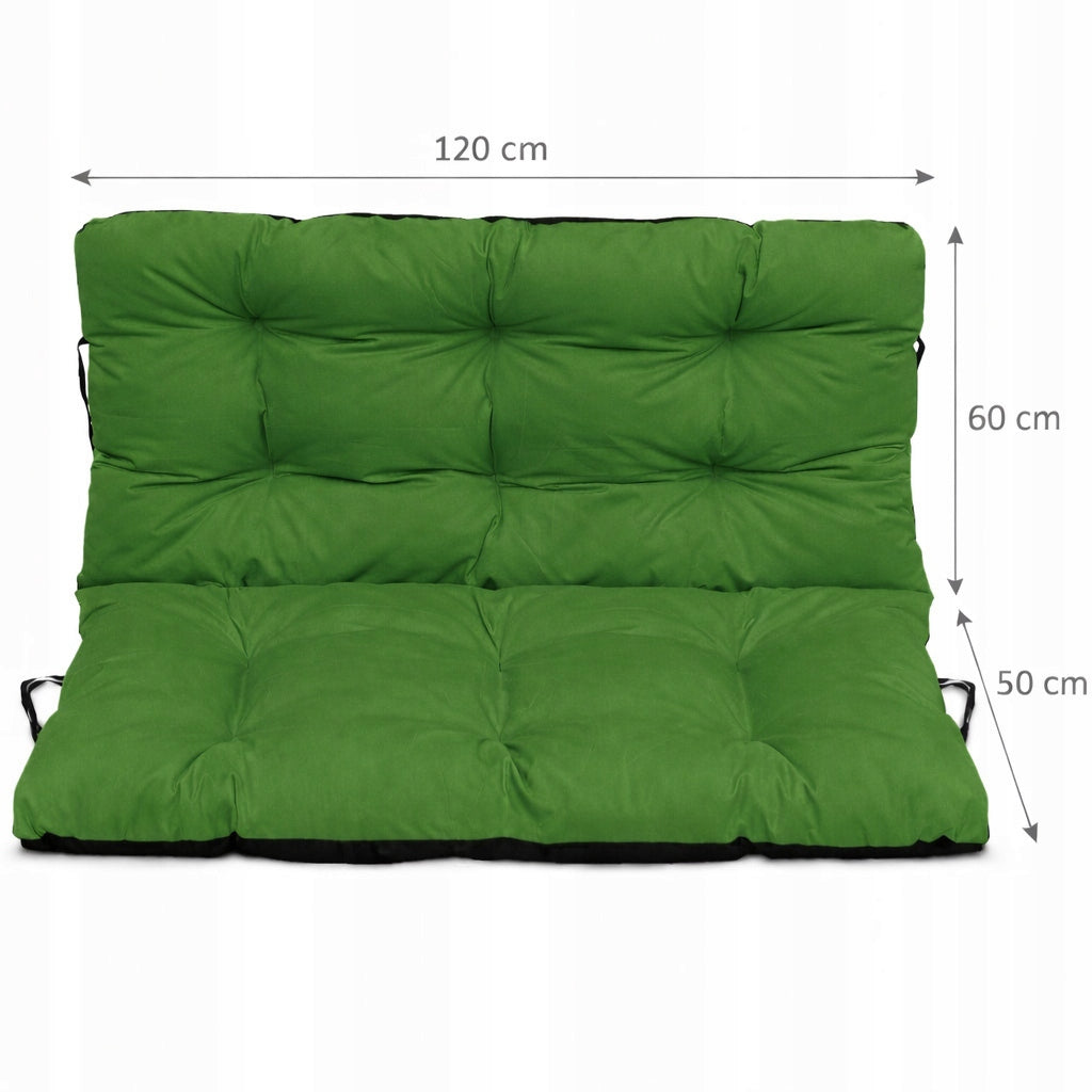 Garden Cushion for Bench Swing WATERPROOF Soft 120x60x50 GREEN Packaging status original