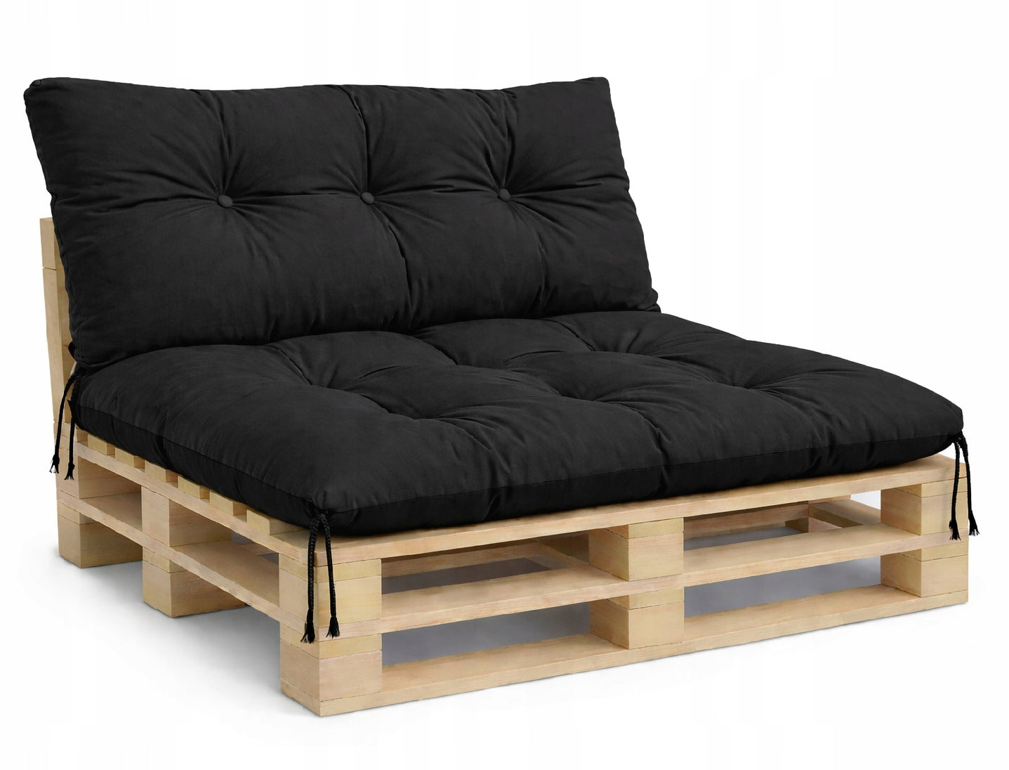 Garden Cushions 120x80x40 for Bench Pallet Swing Waterproof Black