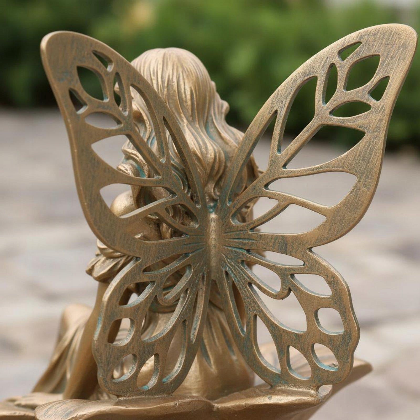 Garden Decoration Sculpture Resin Fairy Statue Vintage Decorative Figurines Main material fabric