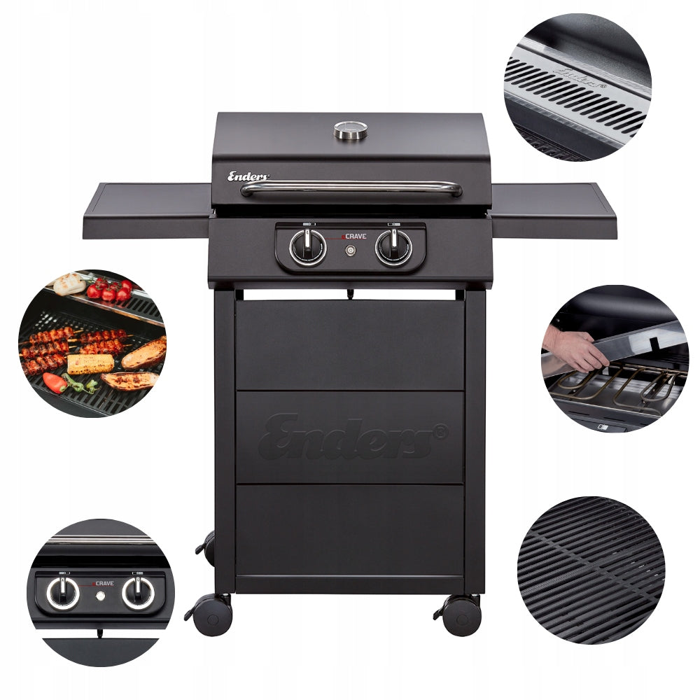 Garden Electric Grill Standing Large eCrave 2 Enders 2,6kW Thermometer