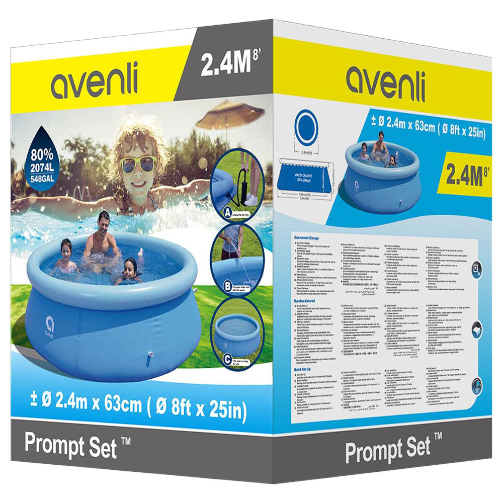 Garden Expansion Pool 240x63cm 2074l PVC Inflatable Flange Avenli Series stelażowe