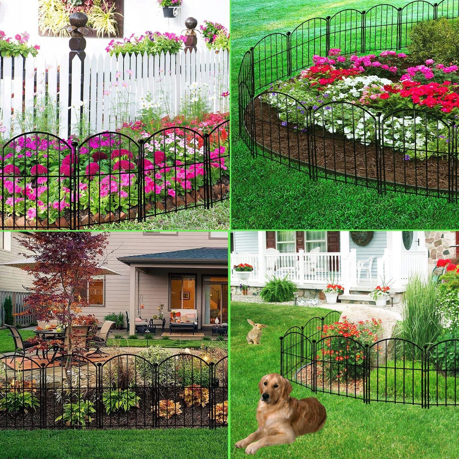 Garden Fence Metal Lawn Fence Beds 10 Pcs Set 3,4m Kind openwork/light