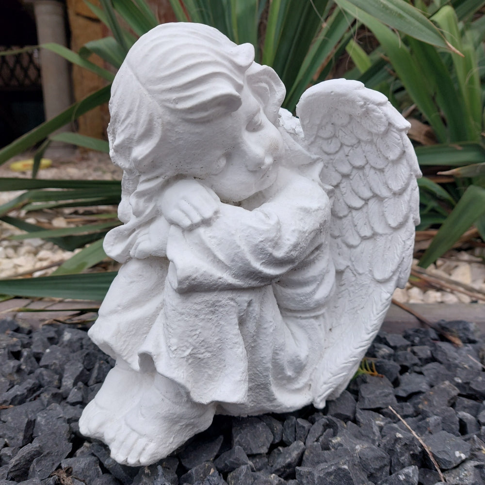 Garden Figure Concrete Angel Decoration Ornament Sculpture for Cemetery Manufacturer code S-027