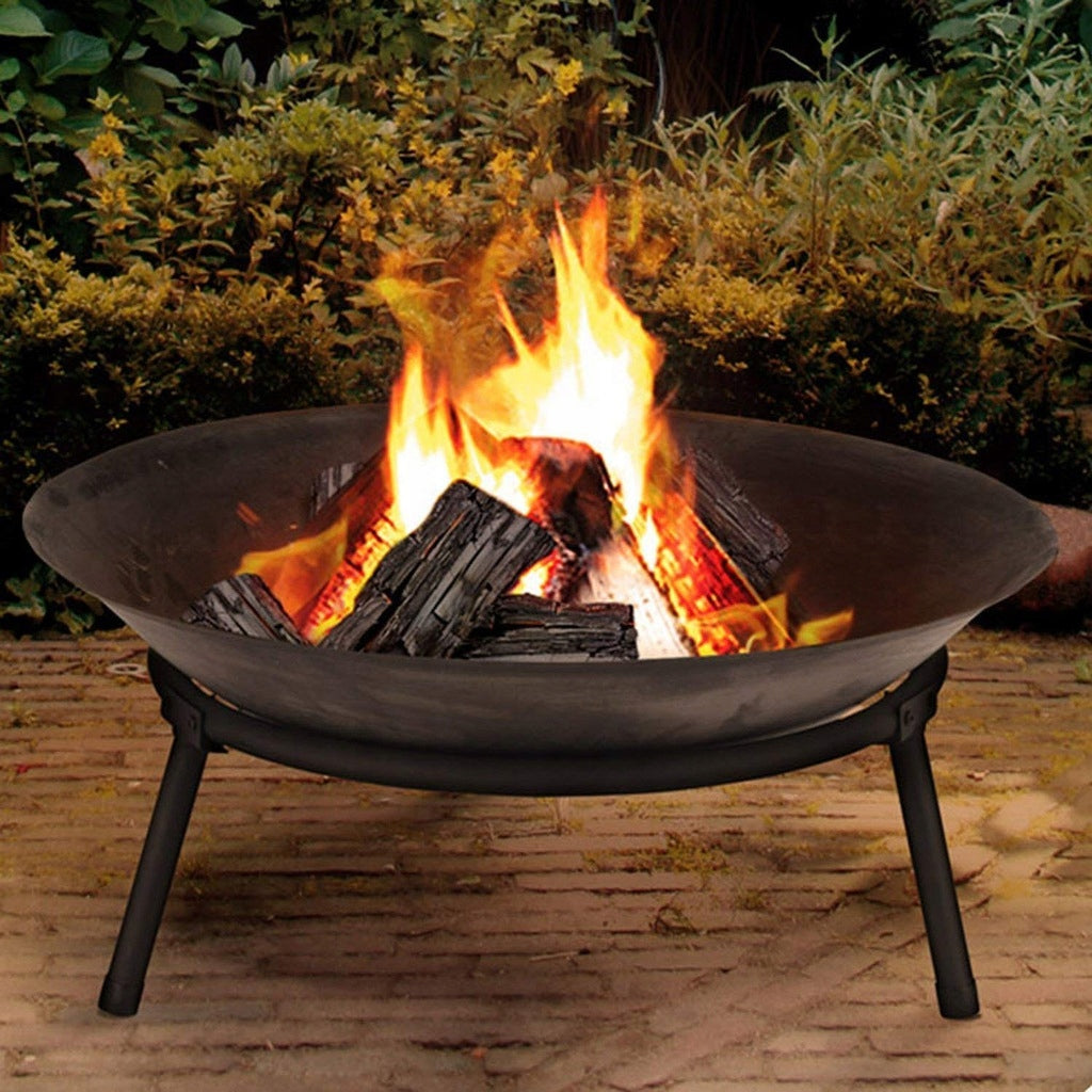 Garden Fire Pit 80 cm Cast Iron Large Grill Fire Pit Premium Length 80 cm