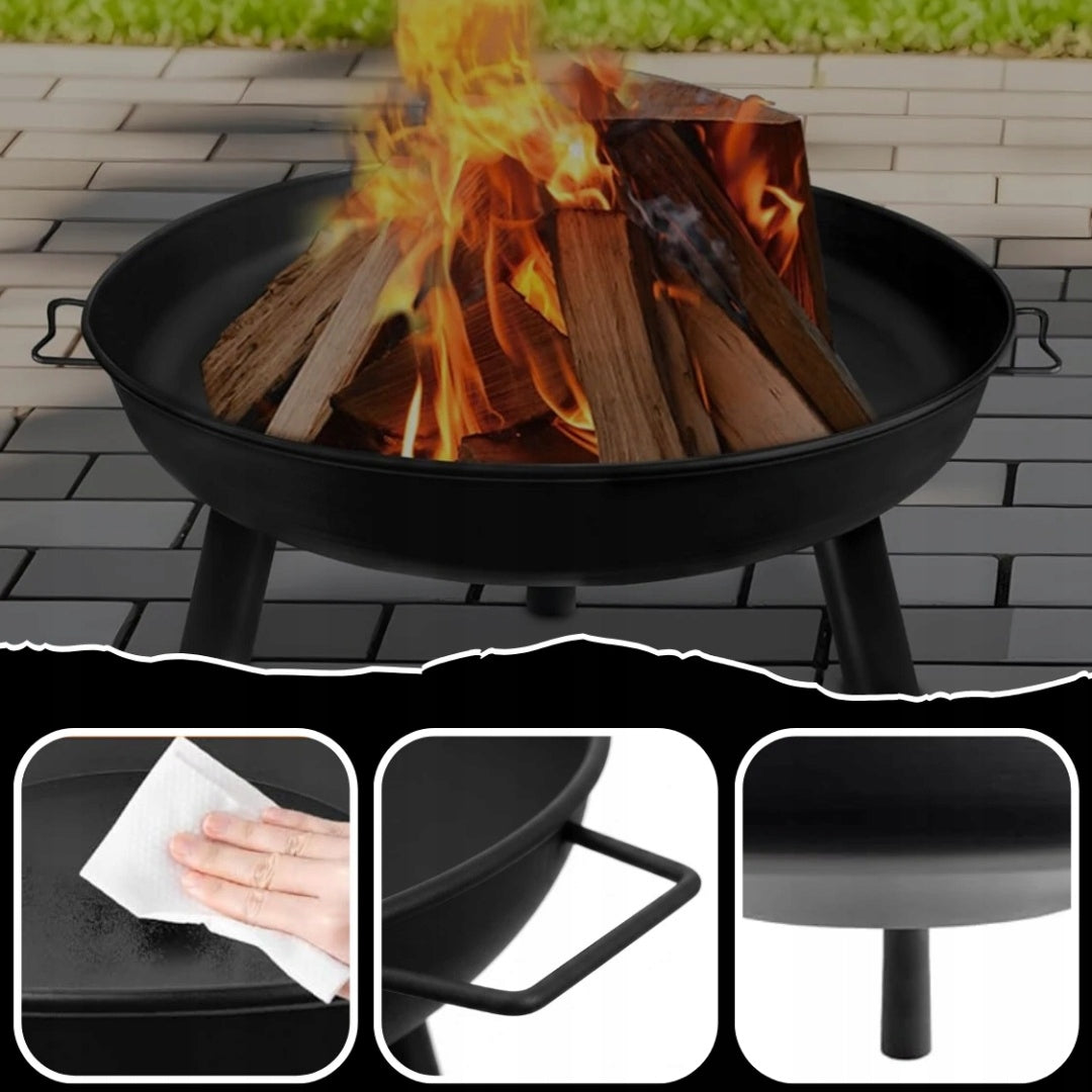 Garden Fire Pit for Grill Boiler 60cm for Fire Pit Steel Black Handles Packaging status original