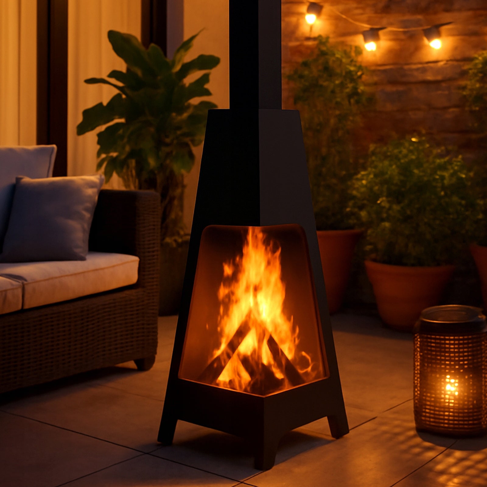 Garden Fireplace Terrace Heater KRATKI PYLOS for Steel Wood Product height 118.5 cm